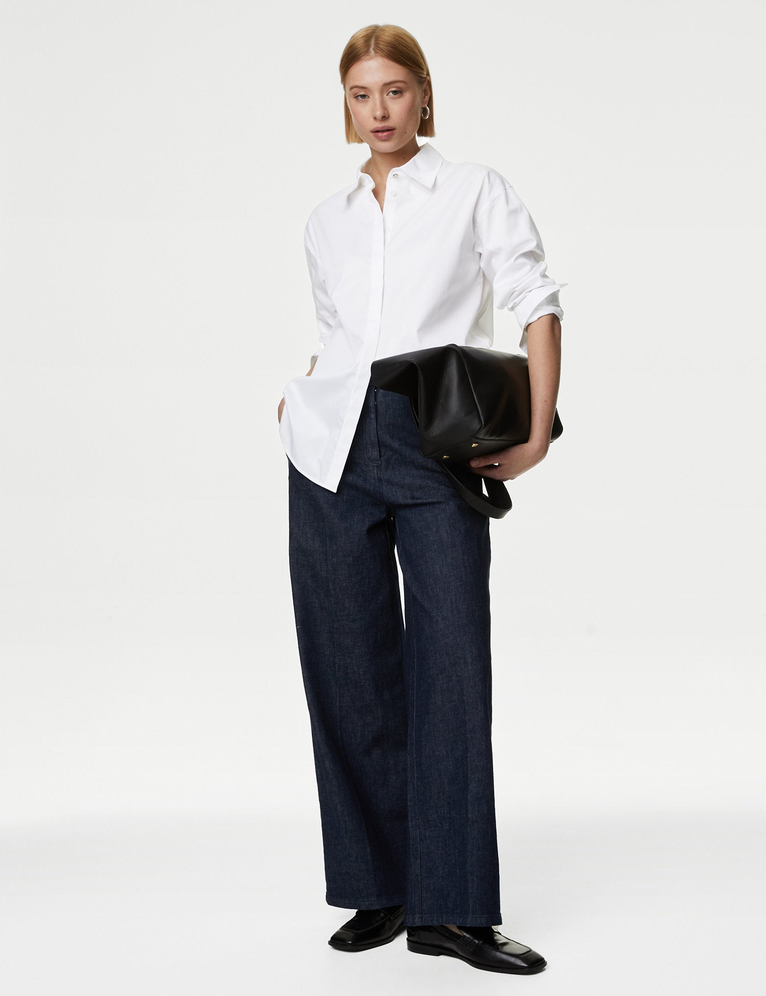 Pure Cotton Collared Relaxed Shirt