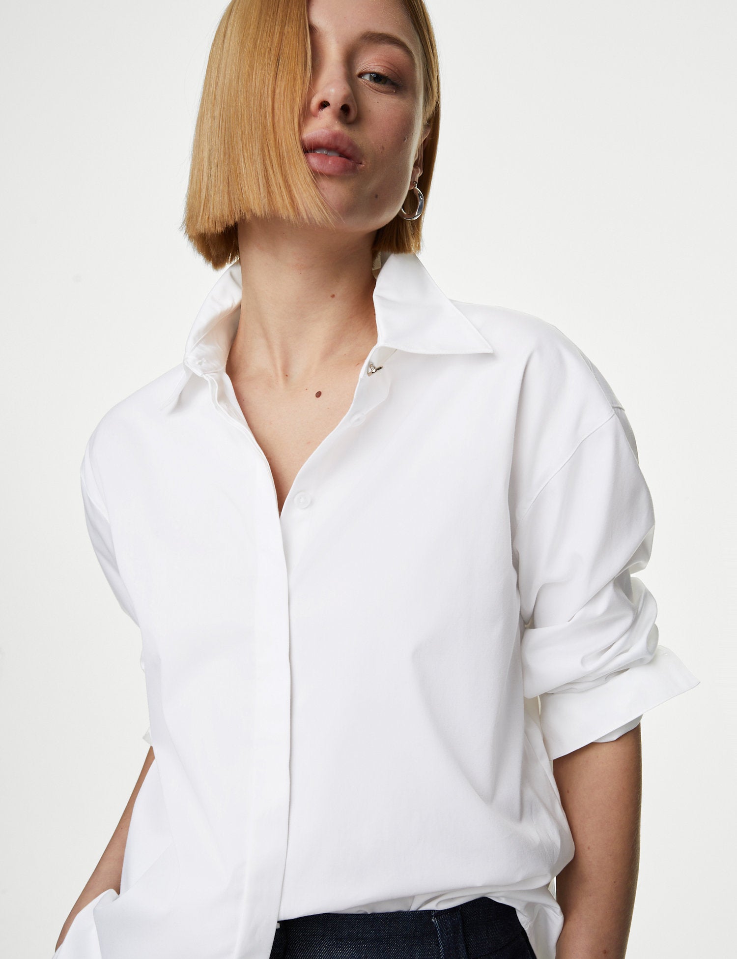 Pure Cotton Collared Relaxed Shirt