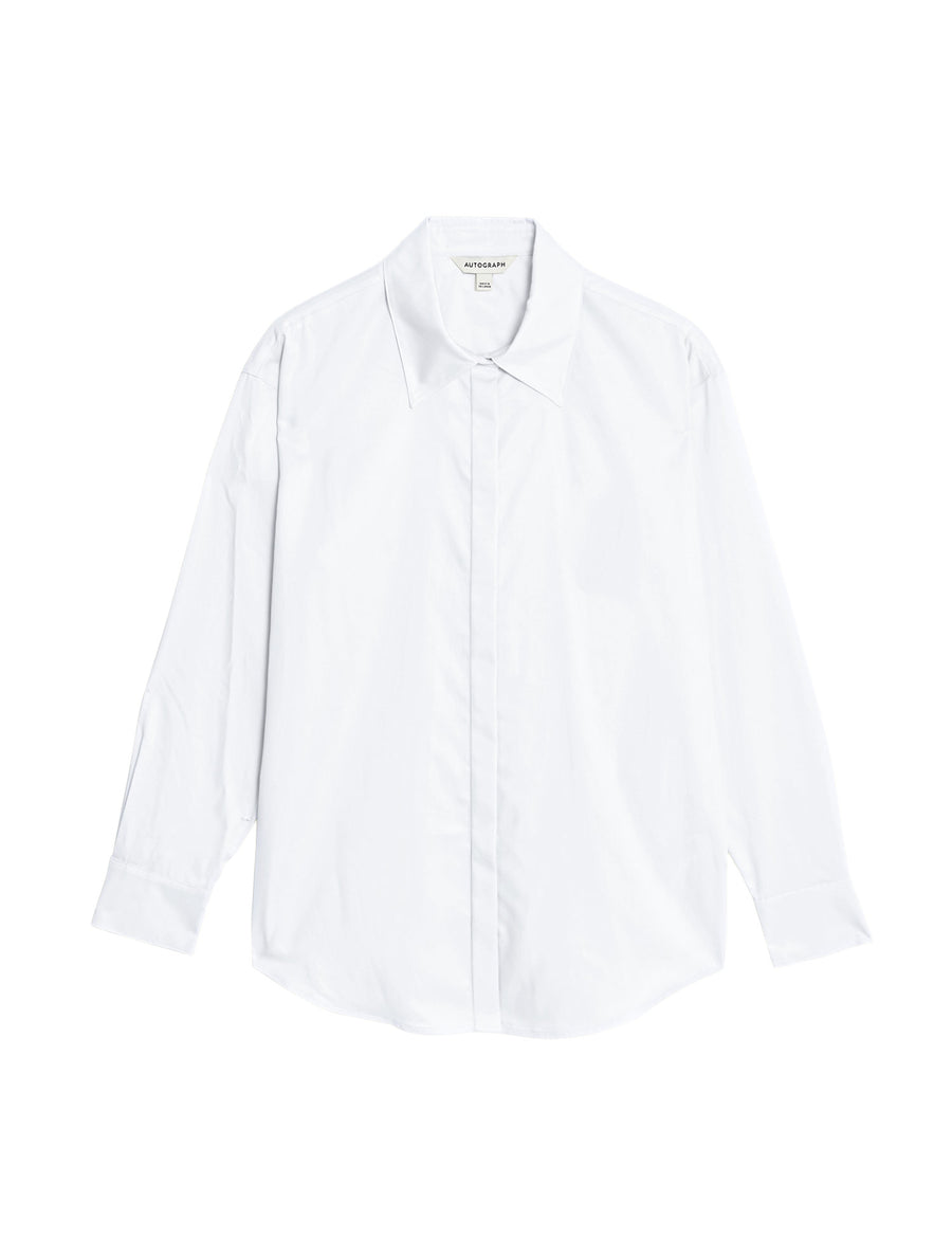 Pure Cotton Collared Relaxed Shirt