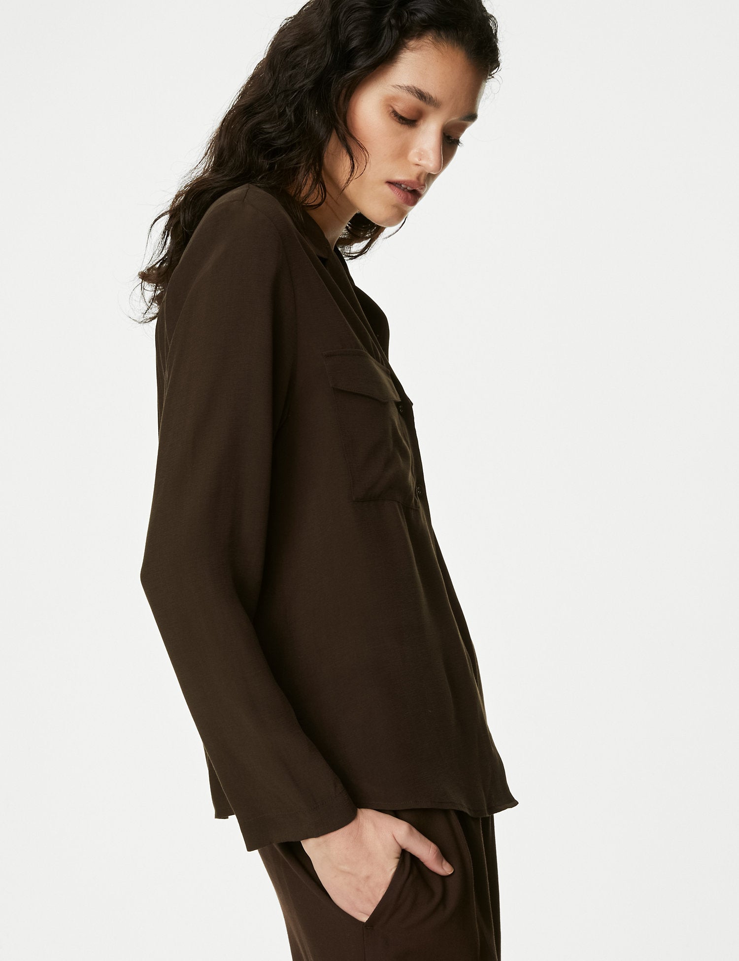 Cupro Rich Collared Shirt