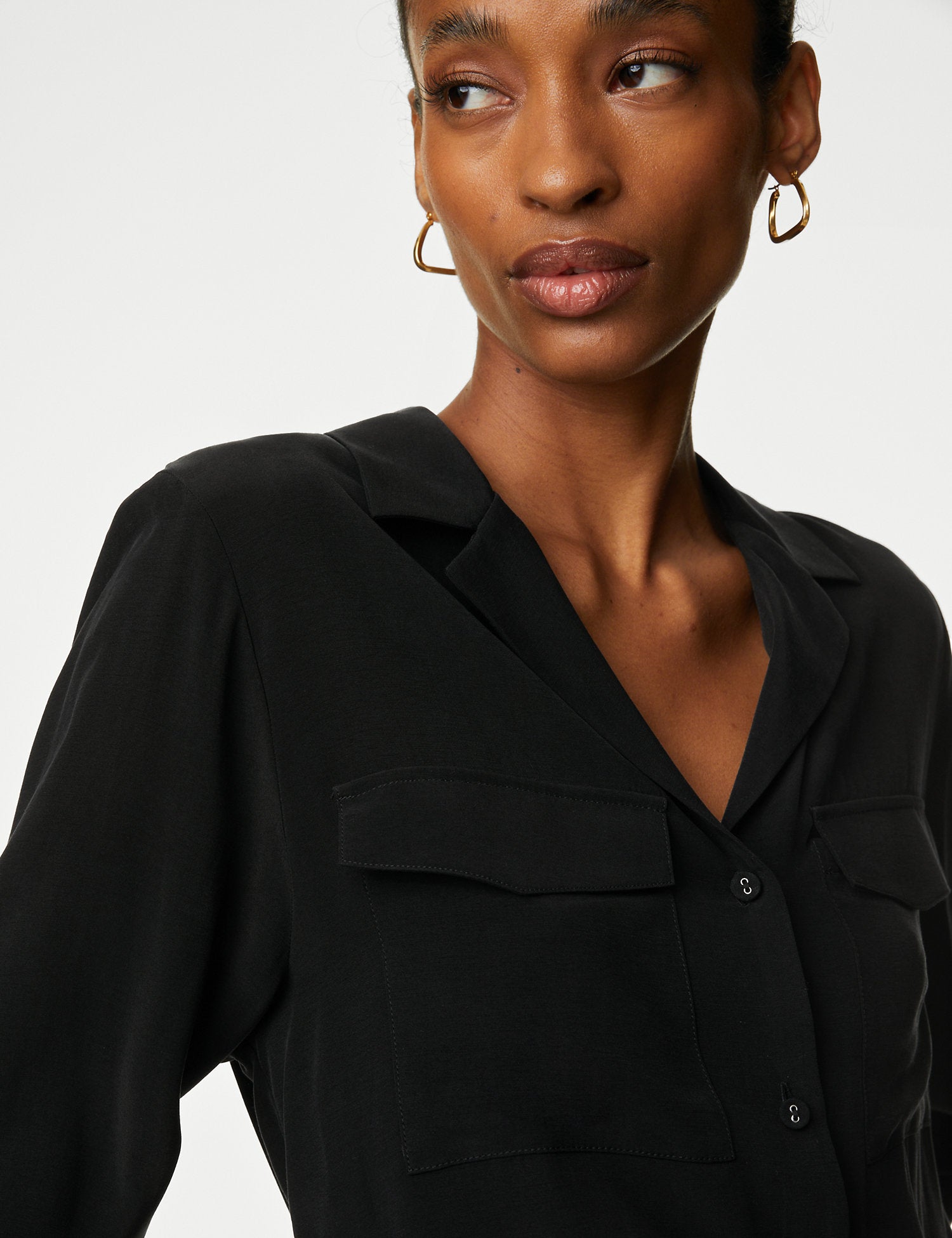 Cupro Rich Collared Shirt