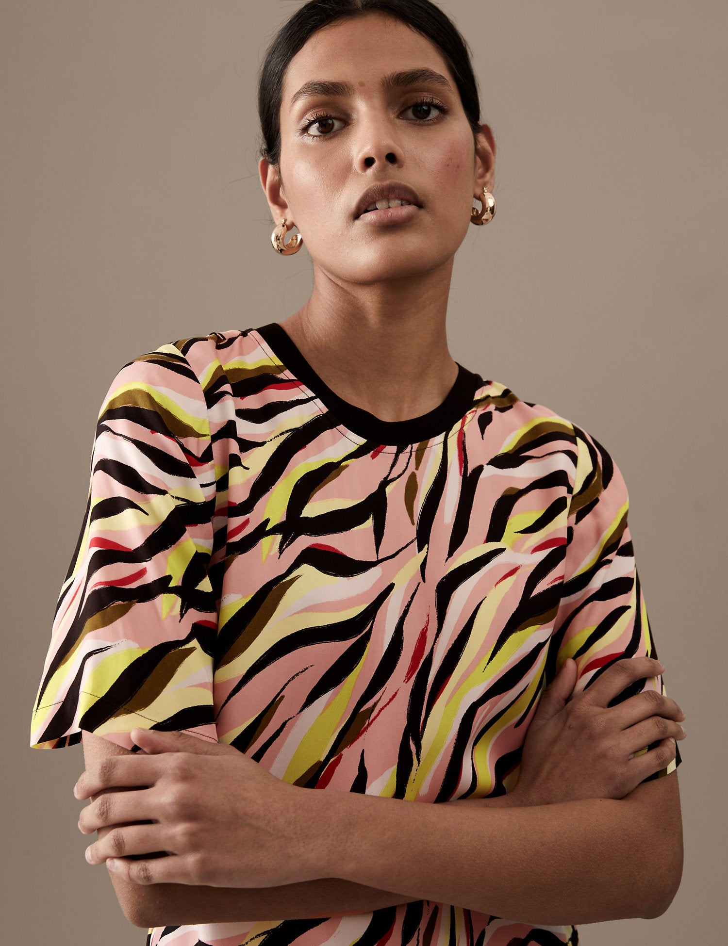 Cupro Rich Printed Midaxi T-Shirt Dress