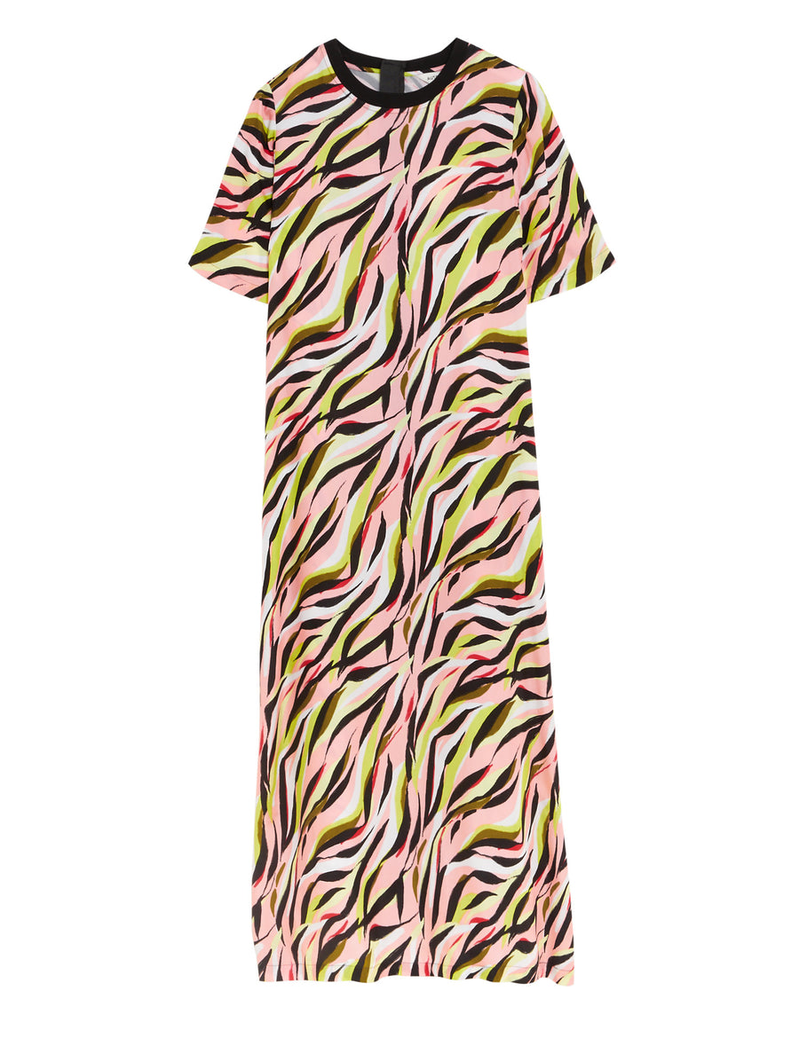 Cupro Rich Printed Midaxi T-Shirt Dress