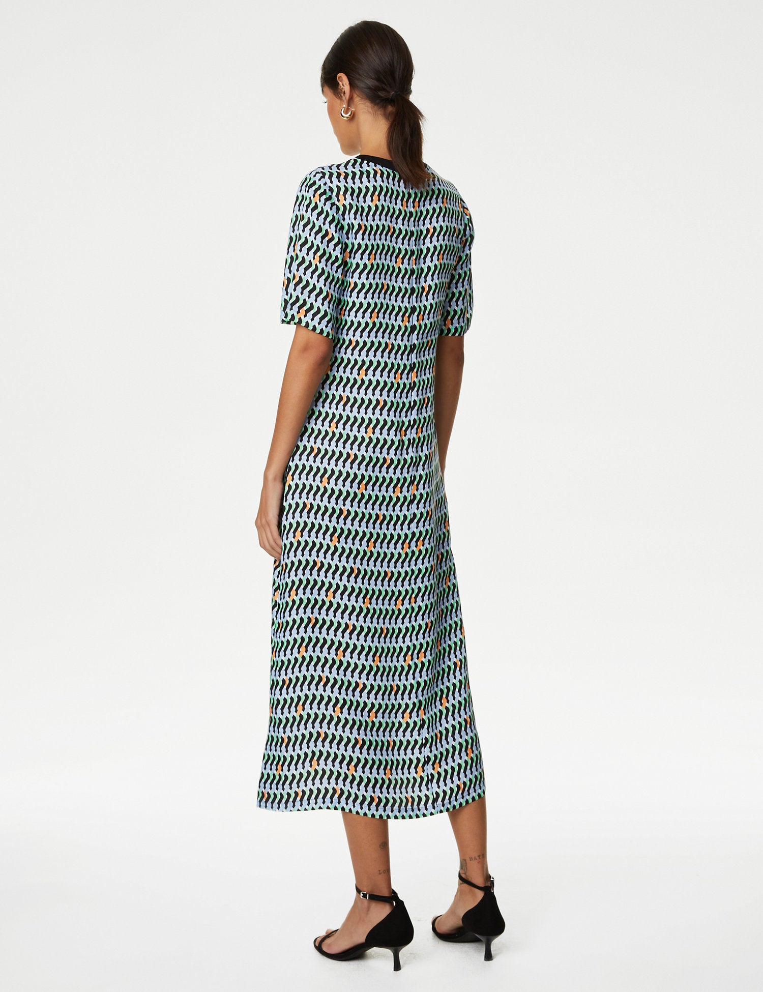 Cupro Rich Printed Midaxi T-Shirt Dress