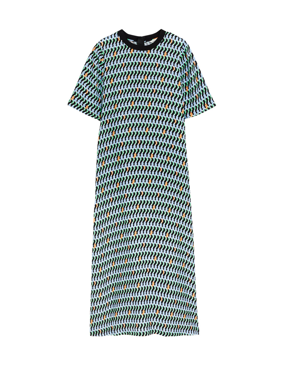 Cupro Rich Printed Midaxi T-Shirt Dress