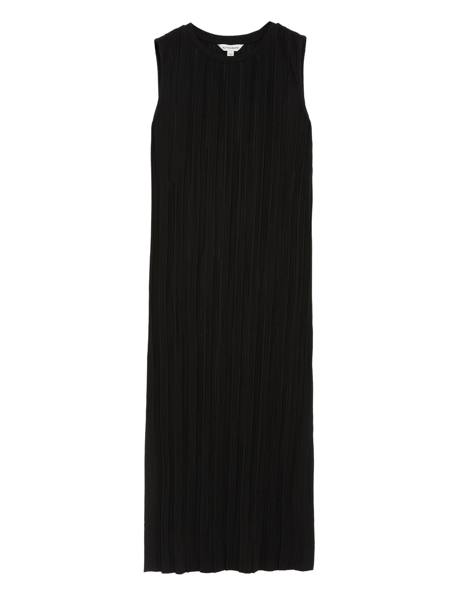 Jersey Plisse Midaxi Column Dress