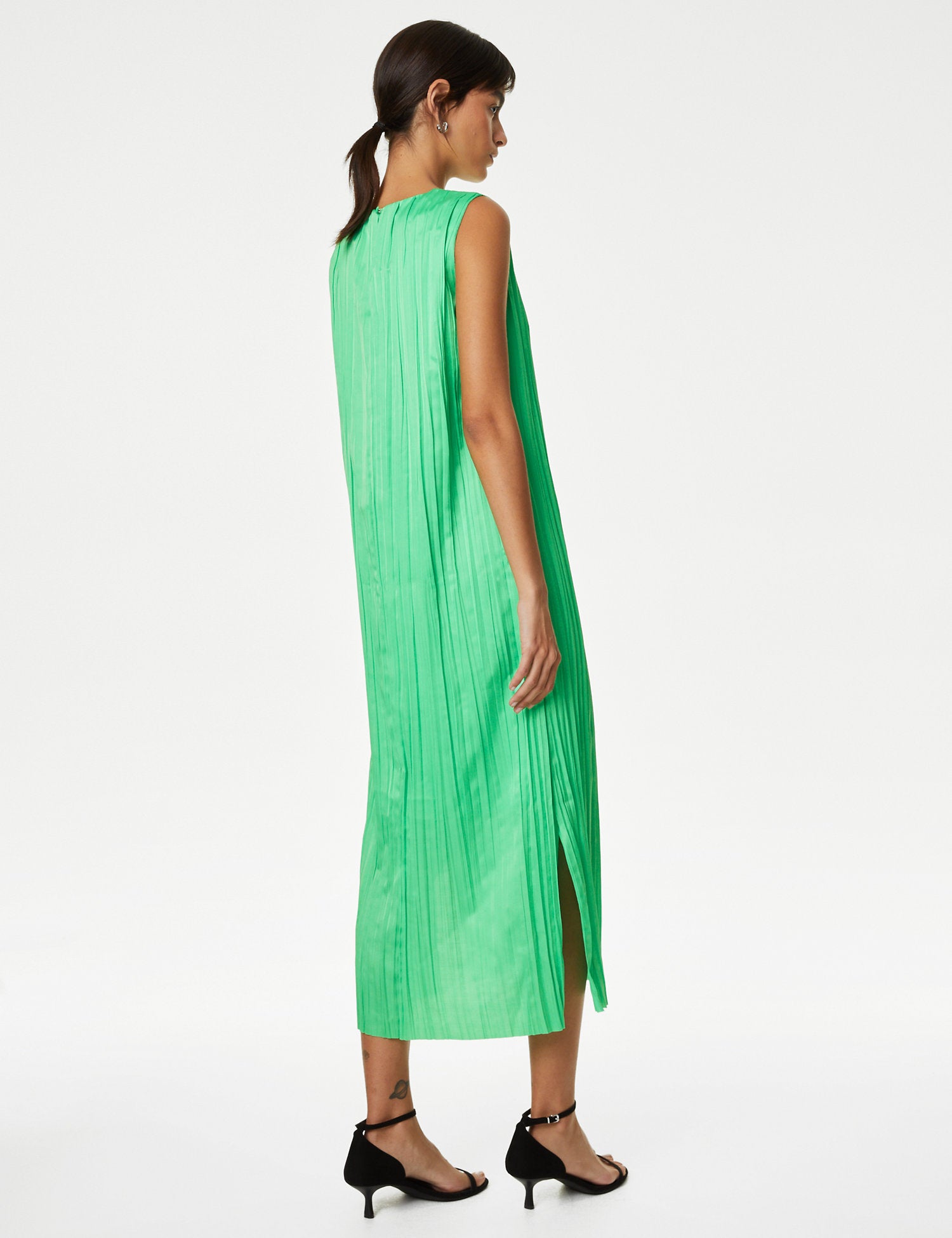 Plisse Midaxi Column Dress