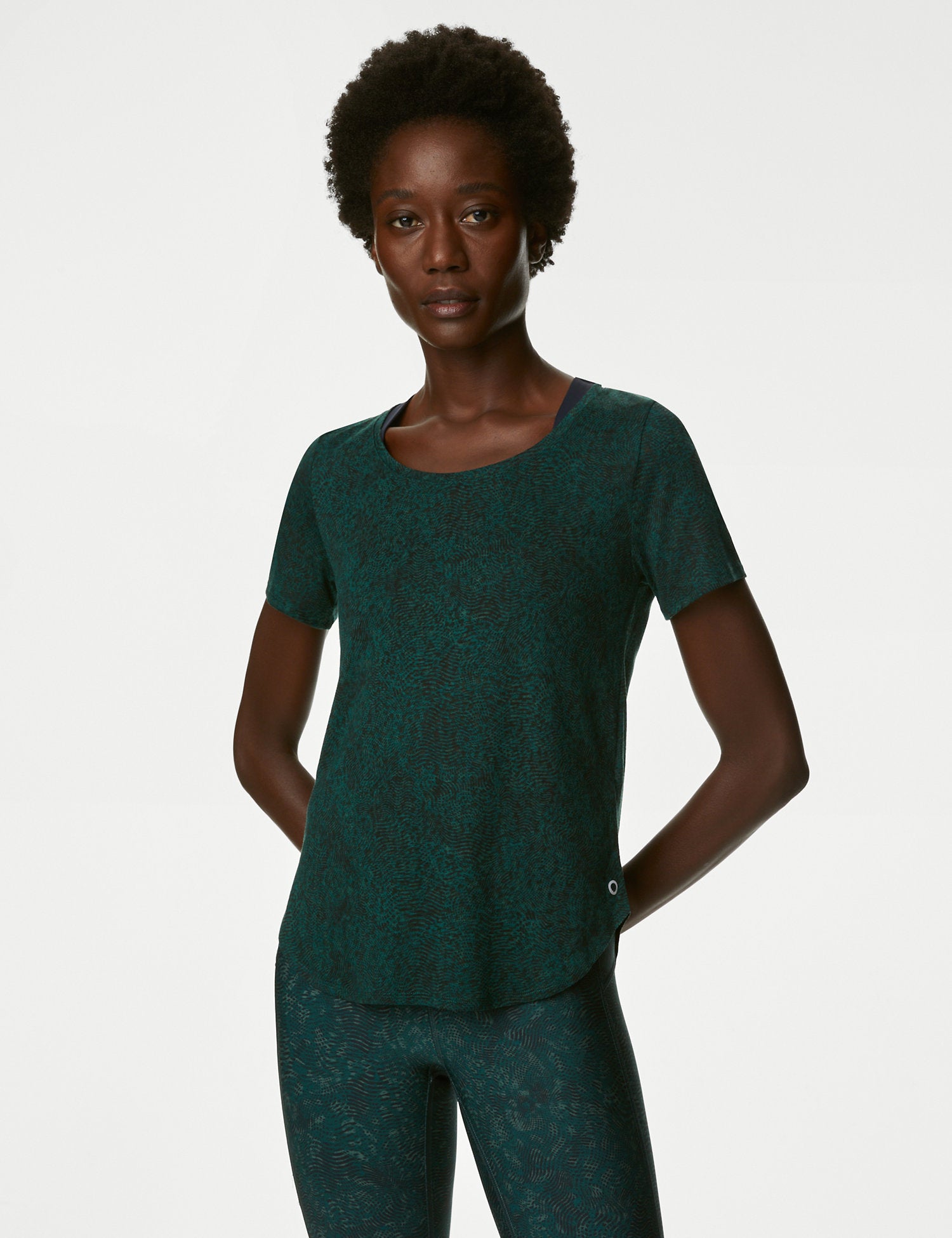 Printed Scoop Neck 2-in-1 T-Shirt