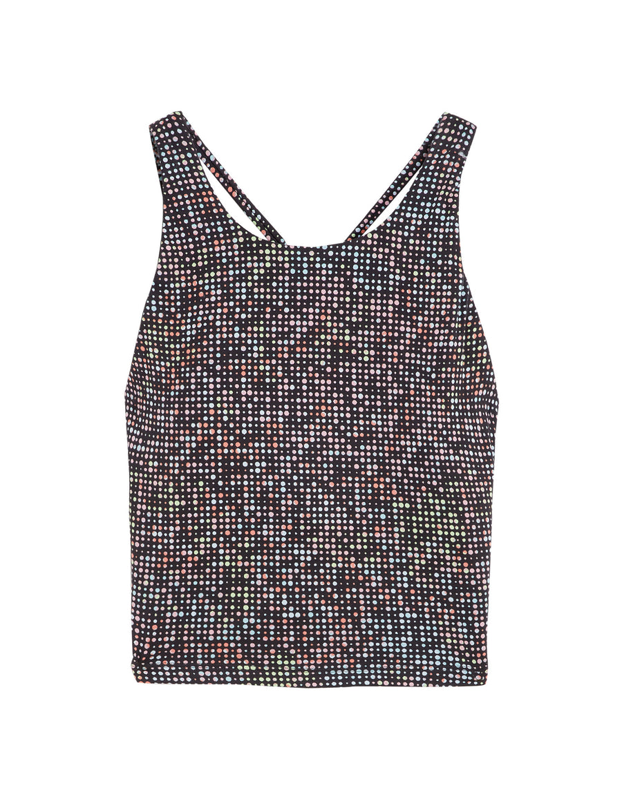 Printed High Neck Padded Yoga Crop Top