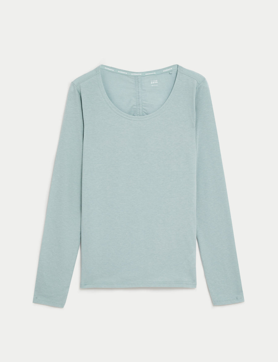 Scoop Neck Ruched Back Yoga Top
