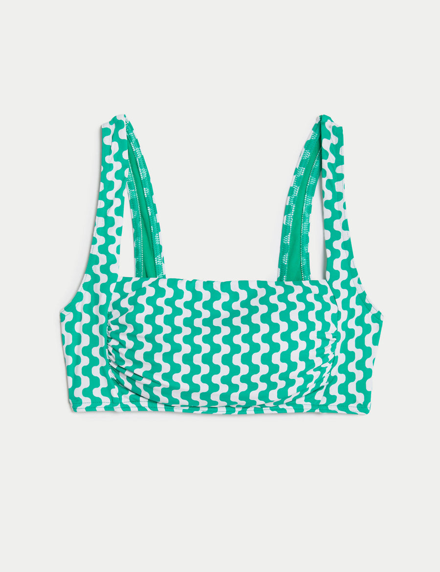 Printed Padded Square Neck Bikini Top