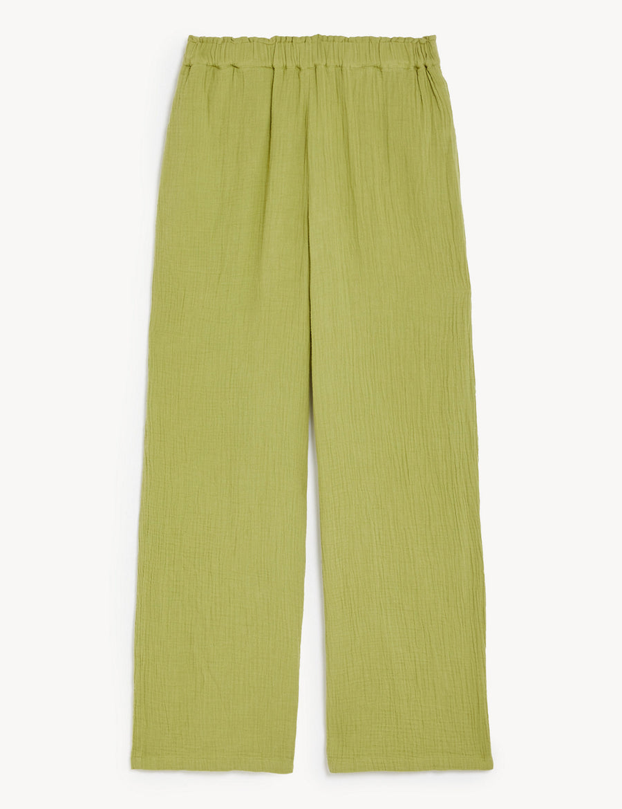 Pure Cotton Wide Leg Trousers