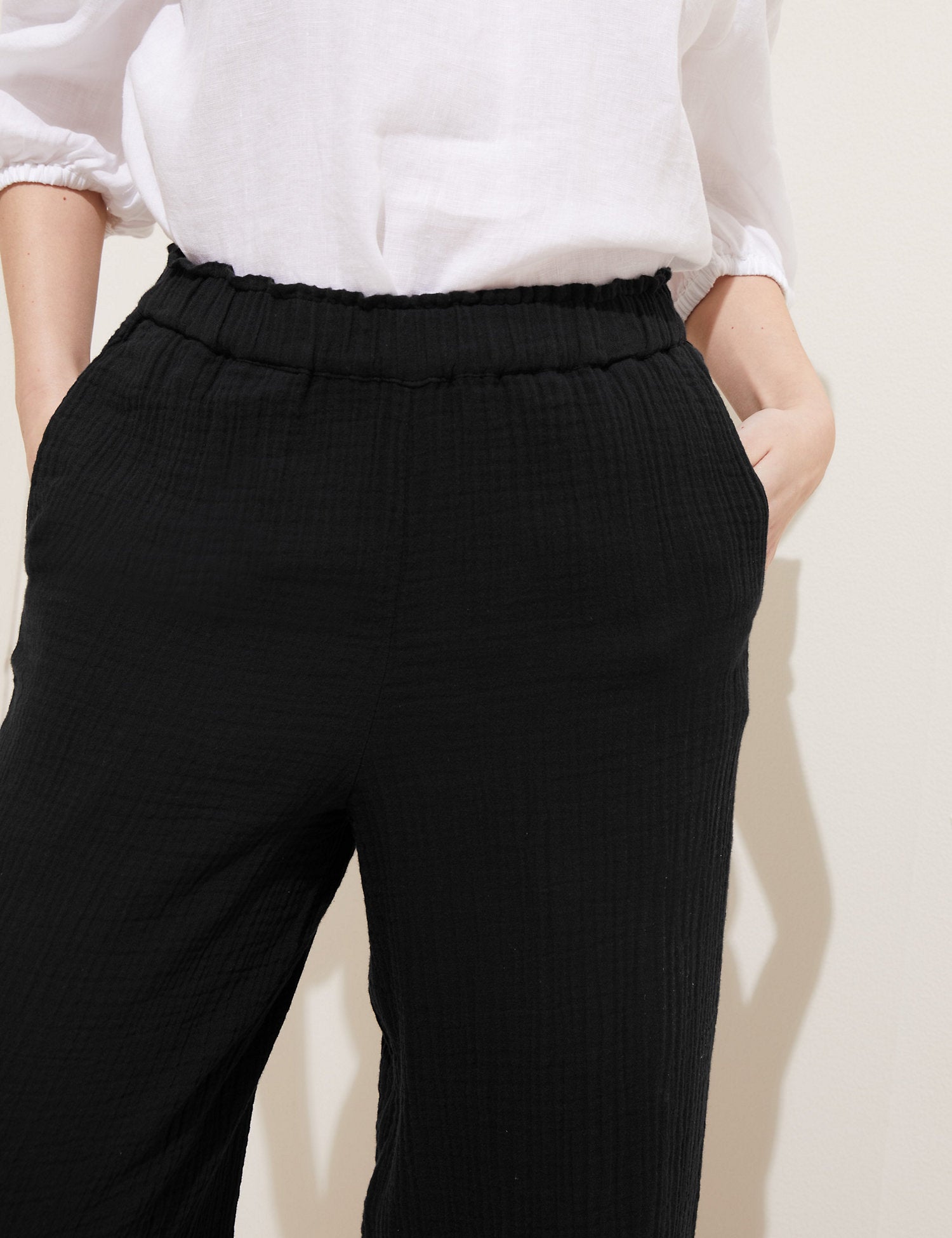 Pure Cotton Wide Leg Trousers