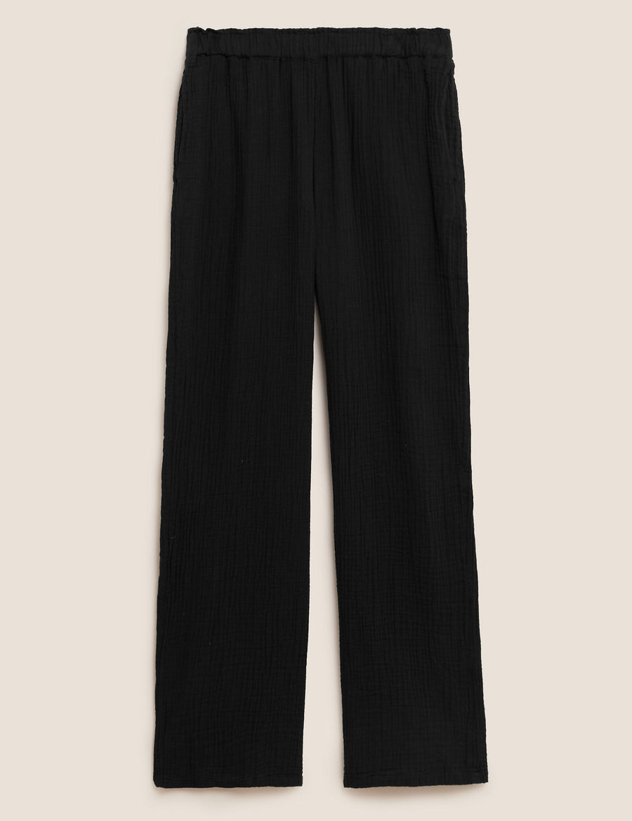 Pure Cotton Wide Leg Trousers