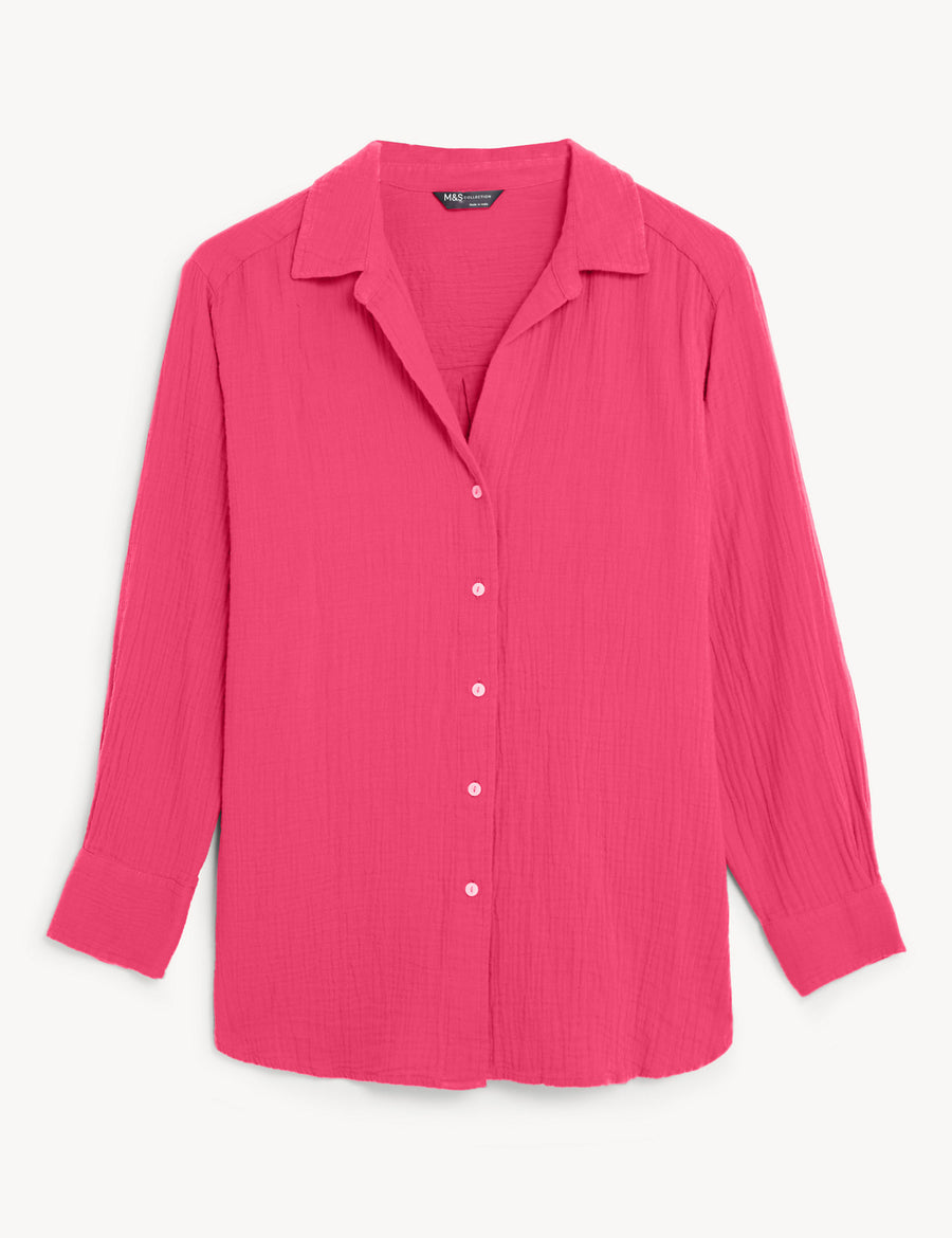 Pure Cotton Textured Beach Shirt