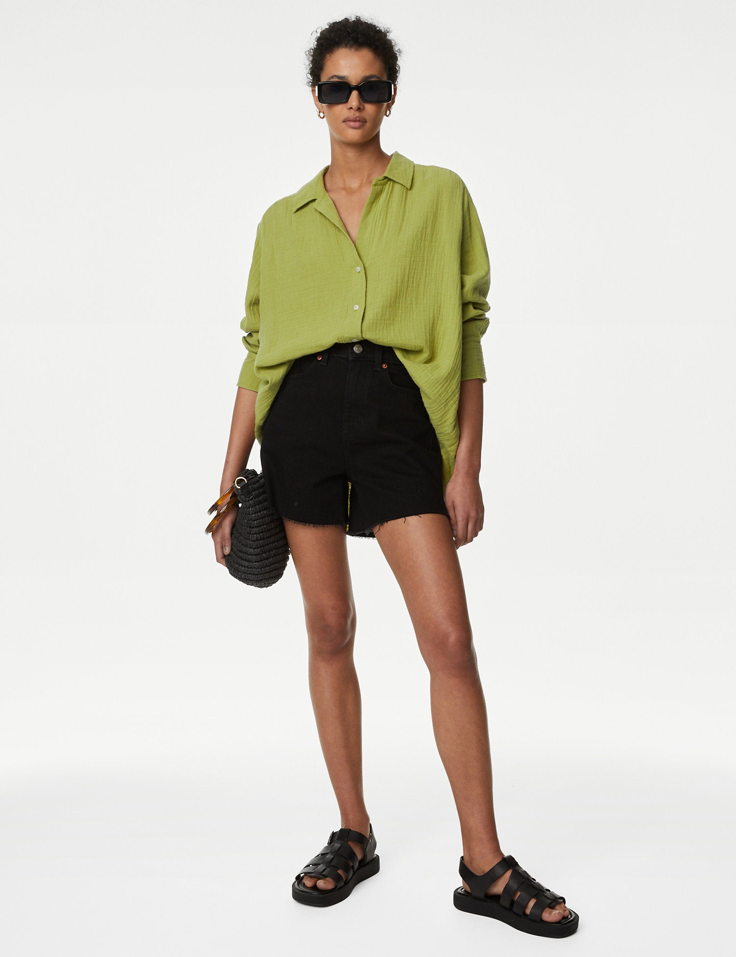 Pure Cotton Textured Beach Shirt
