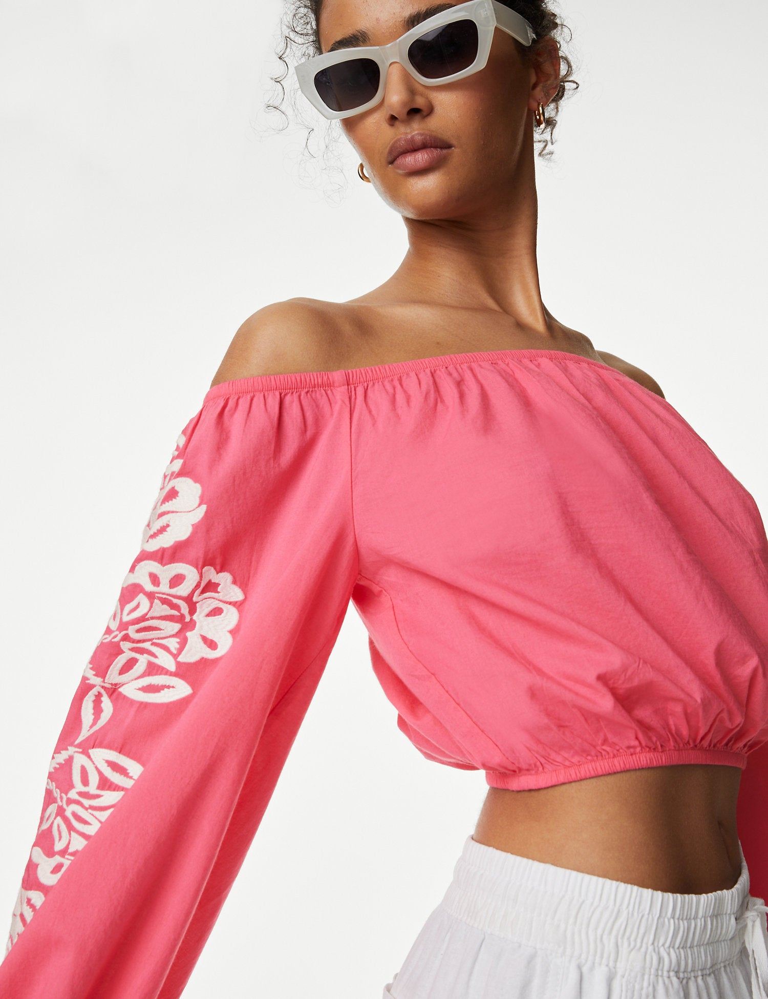 Pure Cotton Bardot Beach Top