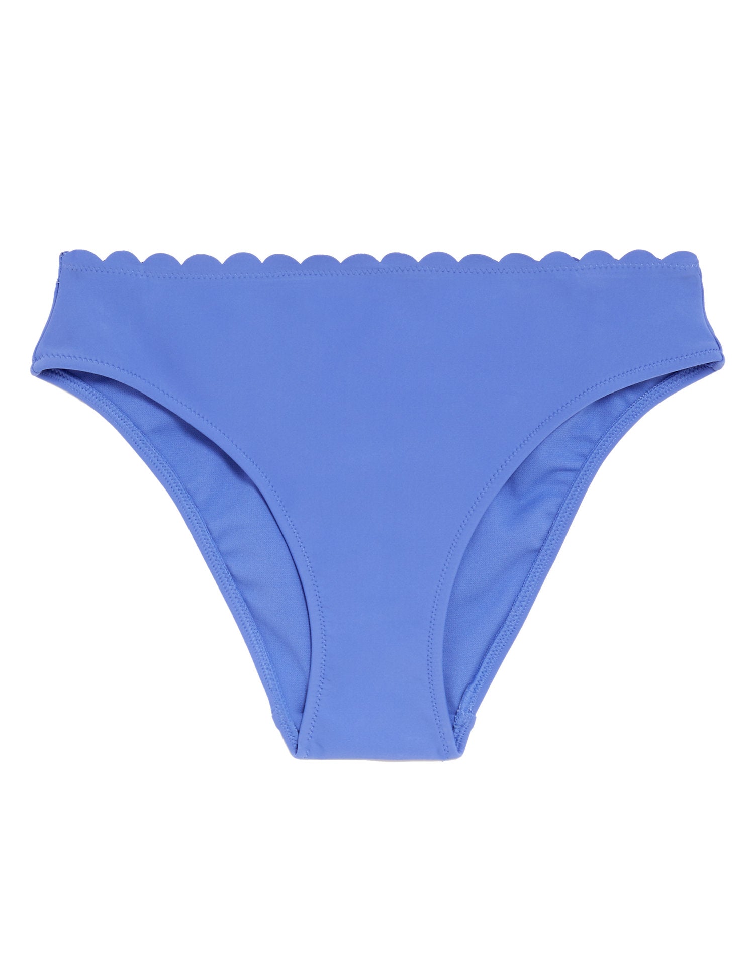 Neoprene Scallop High Leg Bikini Bottoms