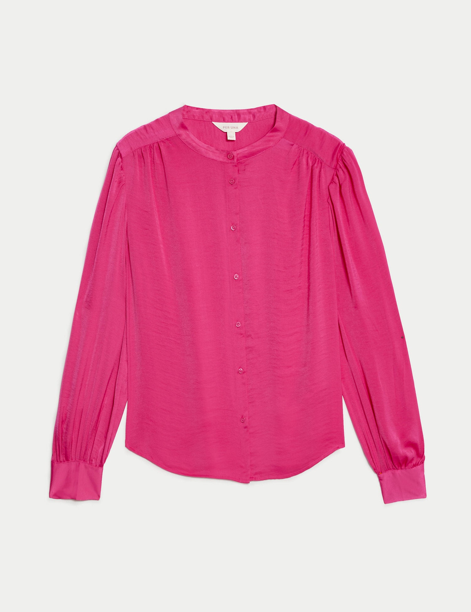 Satin Collarless Blouse