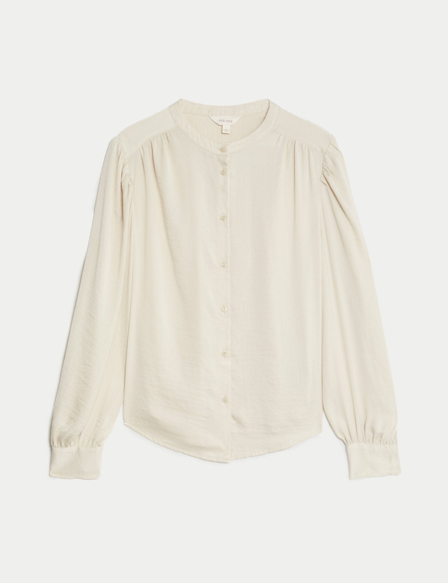 Satin Collarless Blouse