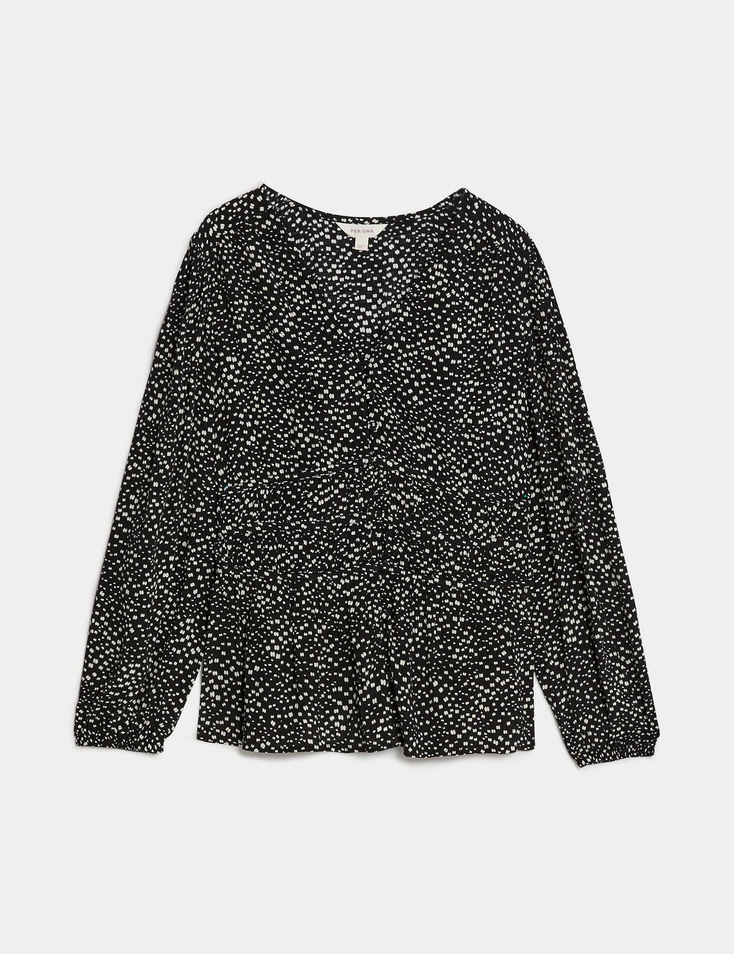 Printed Button Through Waisted Blouse