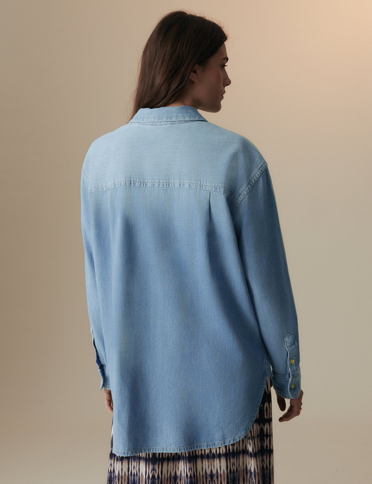 Denim Collared Relaxed Shirt