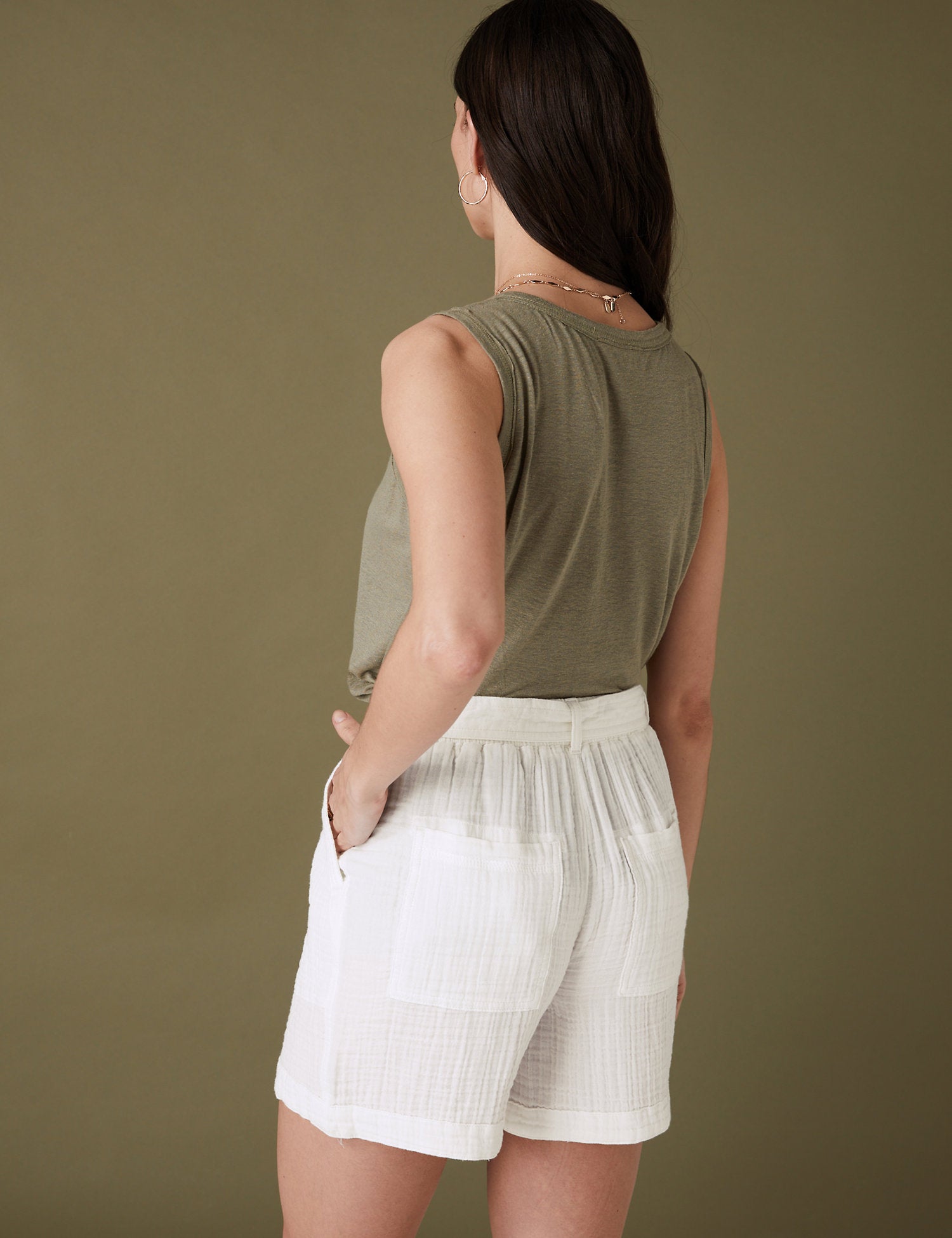 Pure Cotton High Waisted Belted Shorts