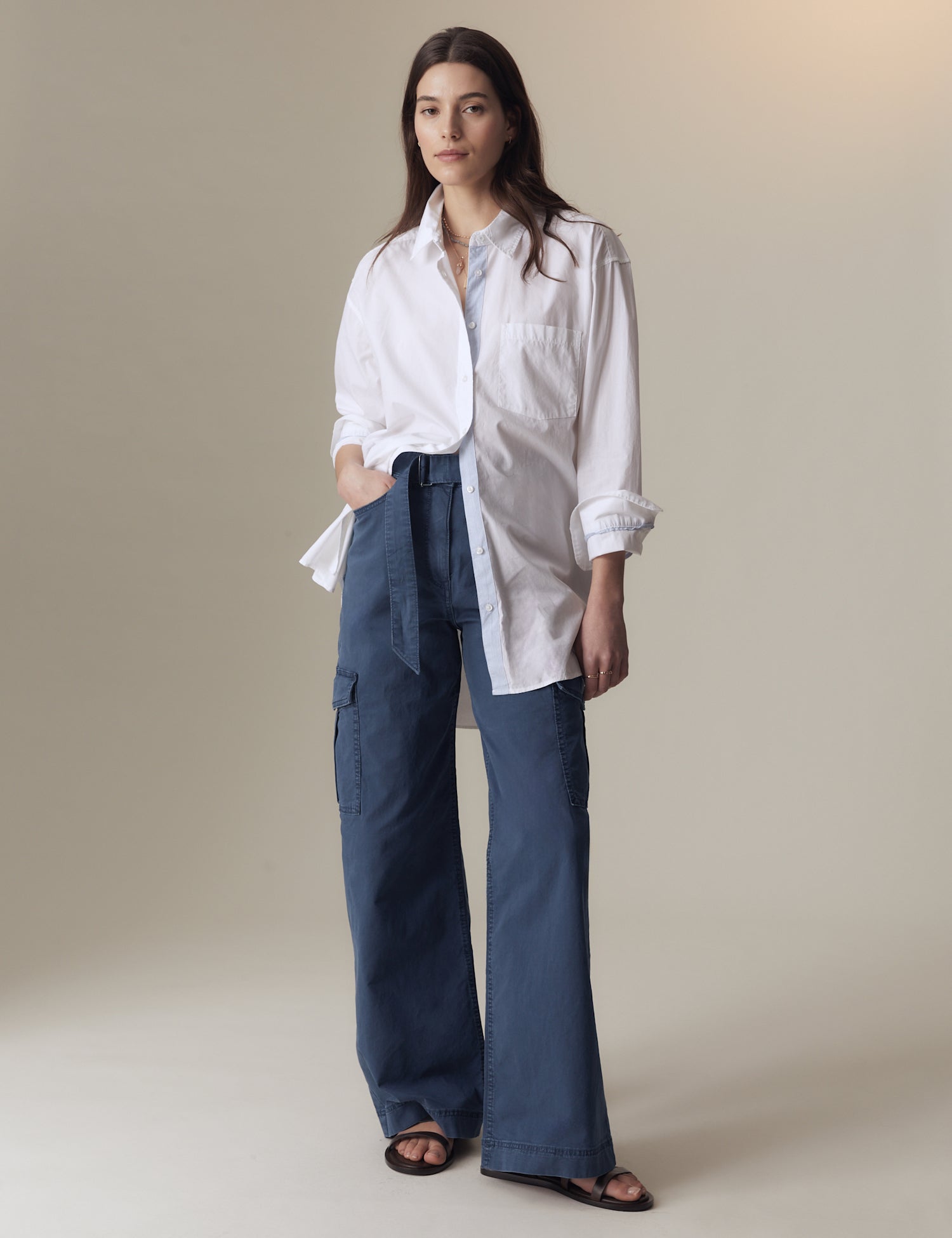 Cotton Rich Cargo Wide Leg Trousers
