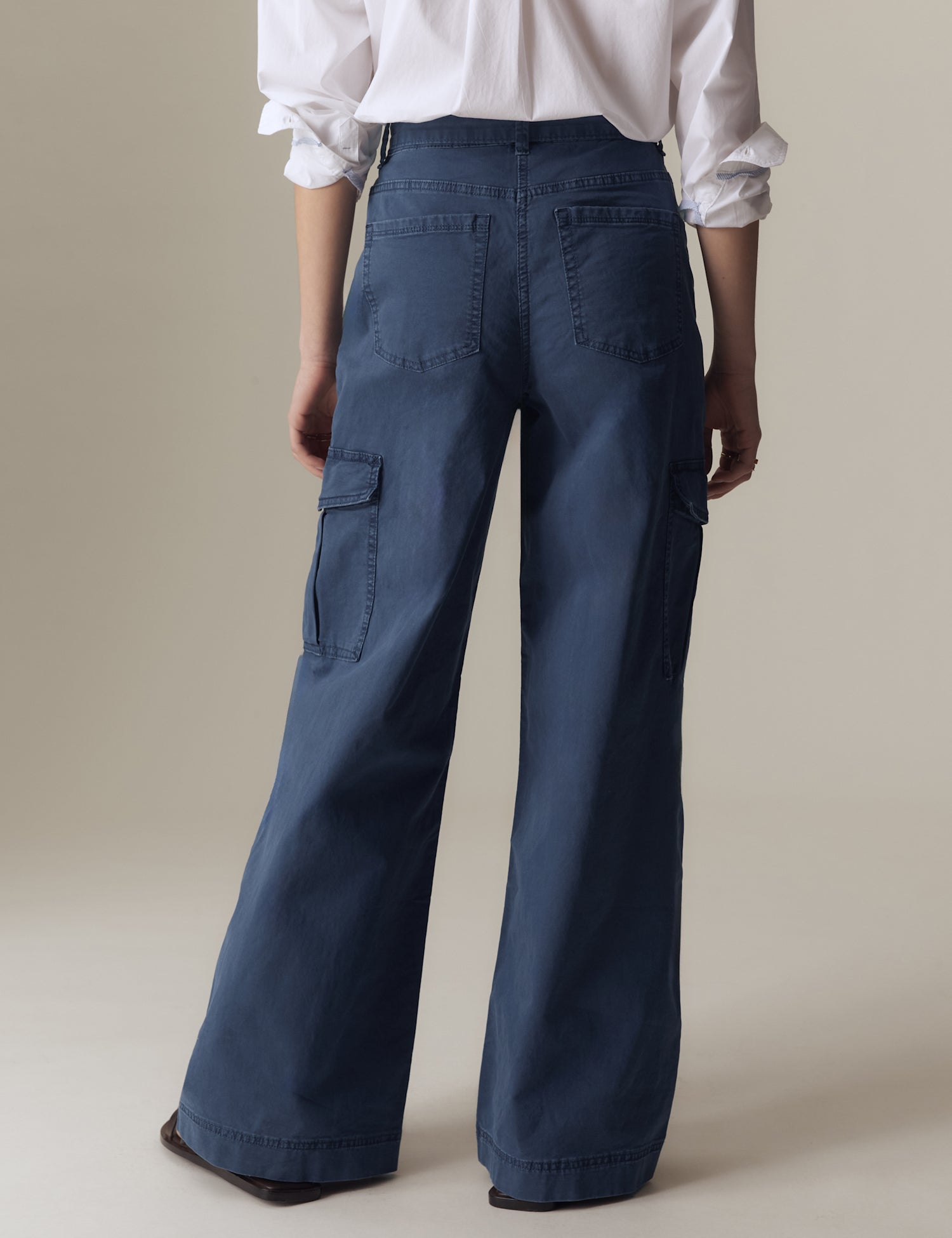 Cotton Rich Cargo Wide Leg Trousers