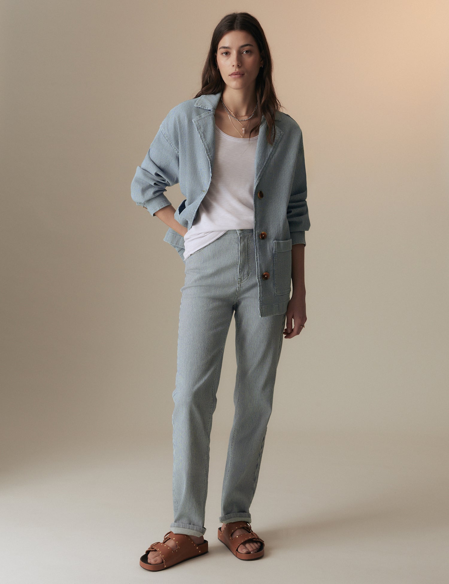 Girlfriend High Waisted Tapered Jeans