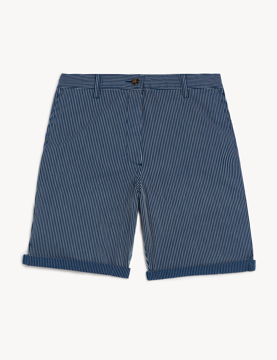 Cotton Rich Striped Chino Shorts