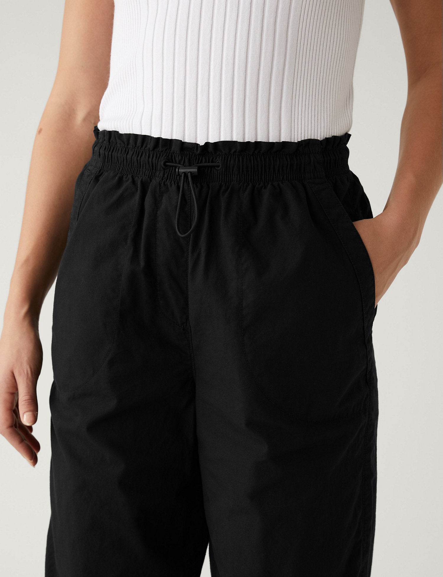 Pure Cotton Cuffed Parachute Trousers