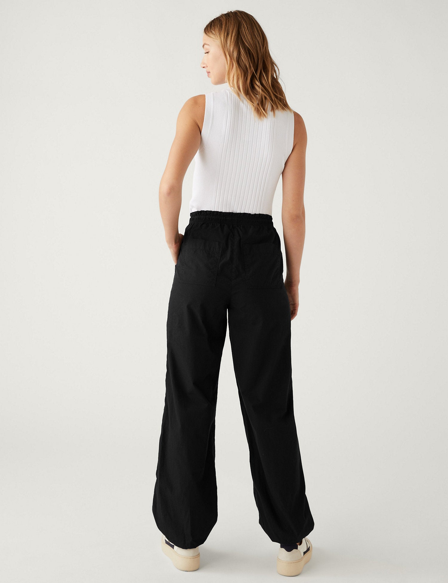 Pure Cotton Cuffed Parachute Trousers