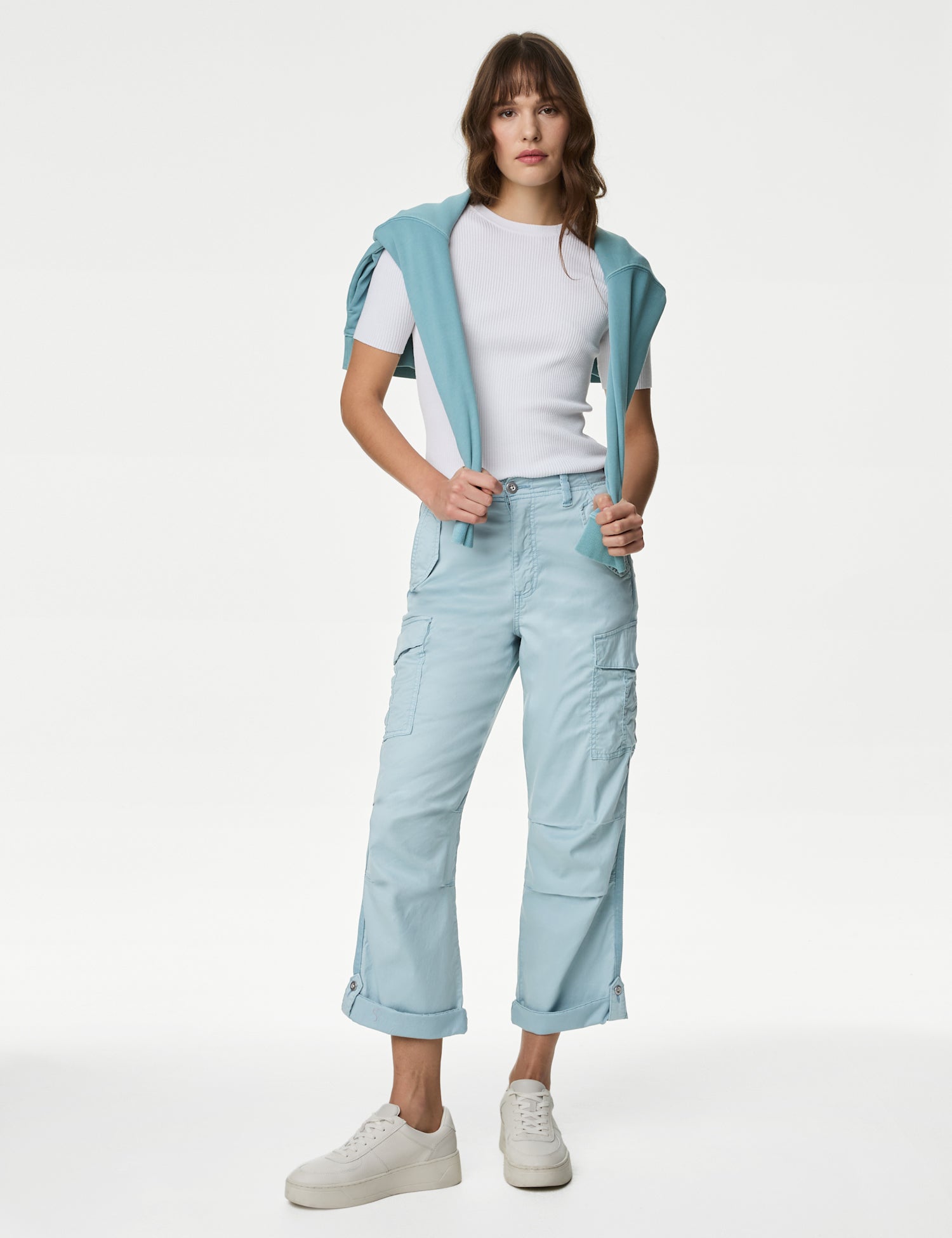 lyocell™ Rich Cargo Tea Dyed Cropped Trousers