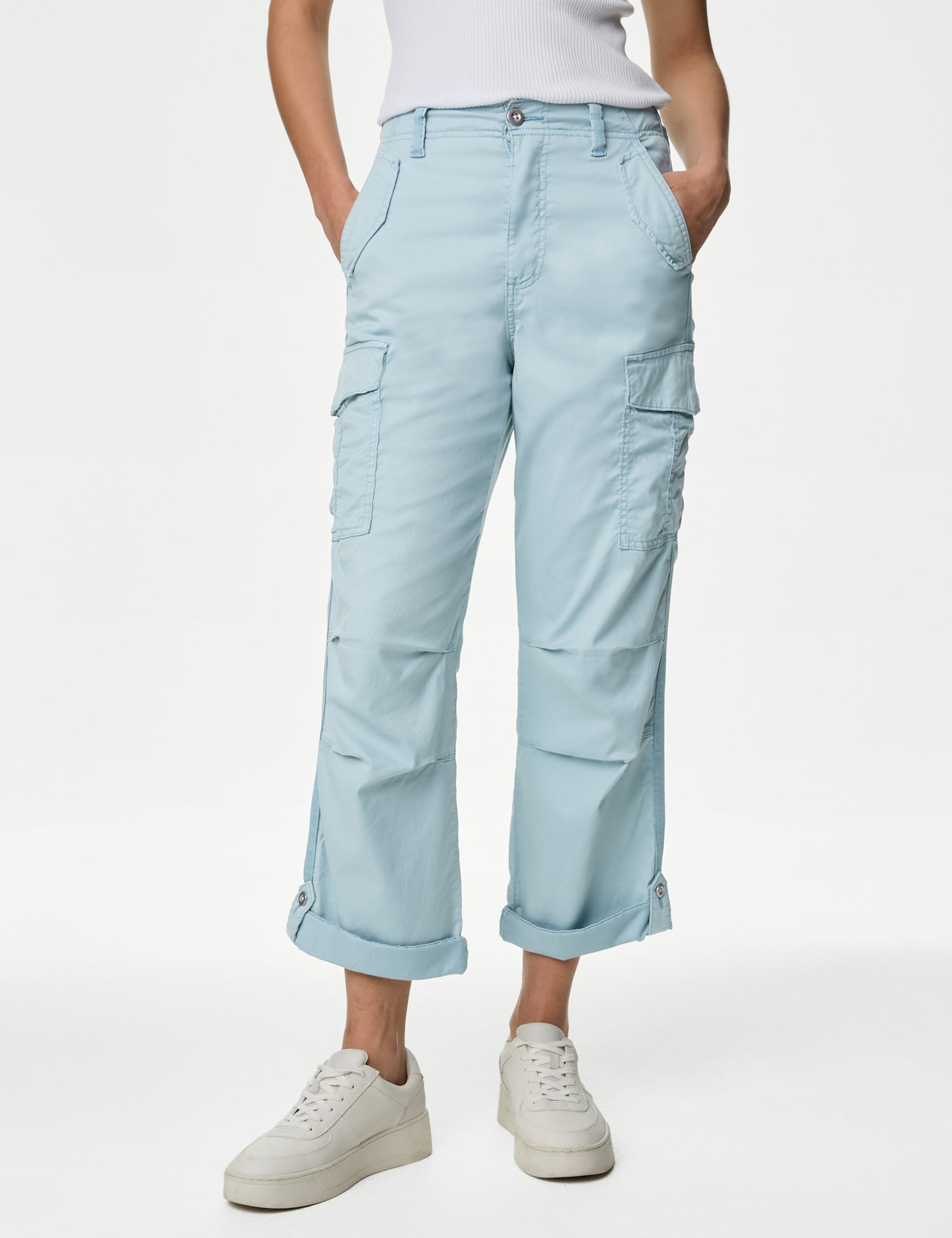 lyocell™ Rich Cargo Tea Dyed Cropped Trousers
