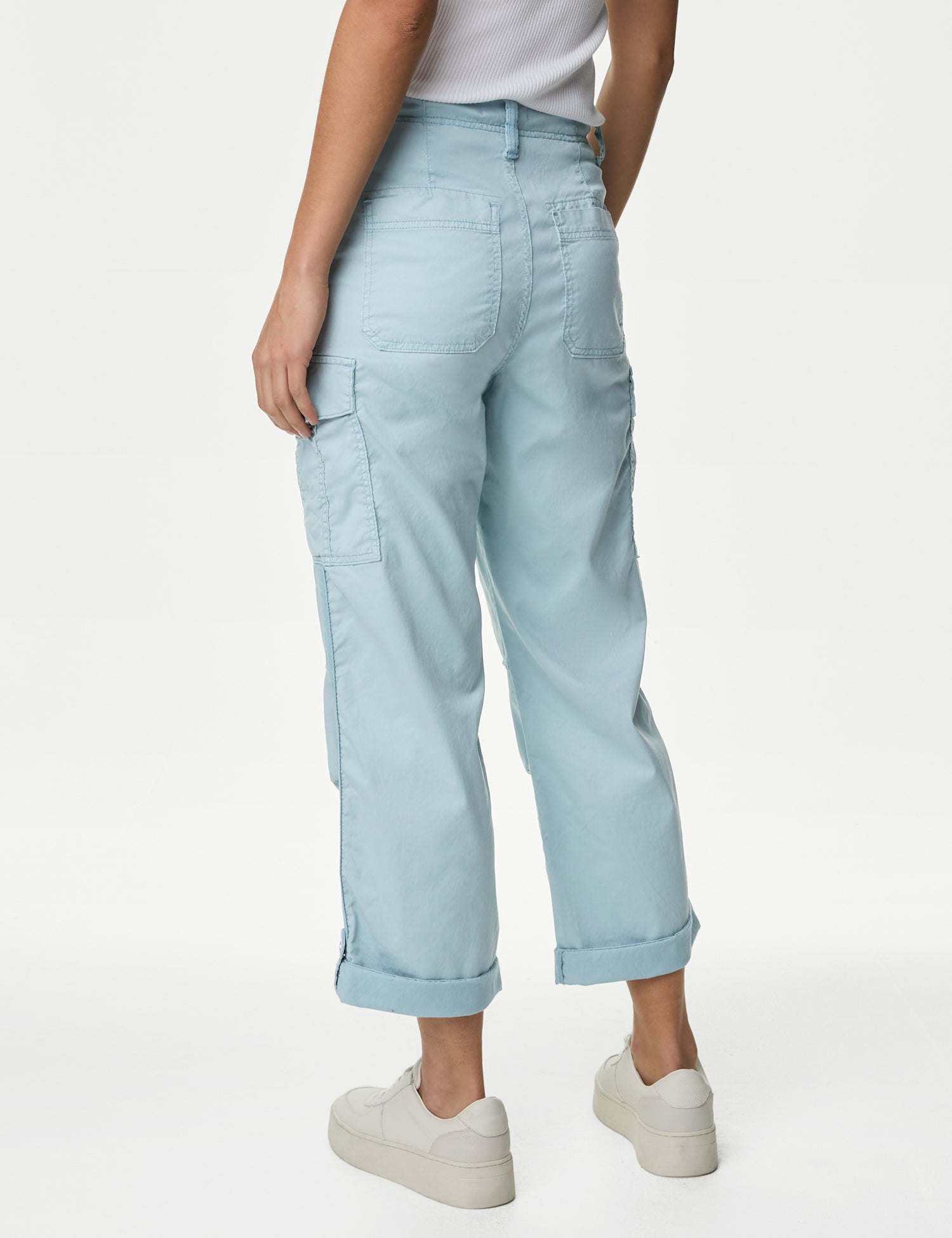 lyocell™ Rich Cargo Tea Dyed Cropped Trousers