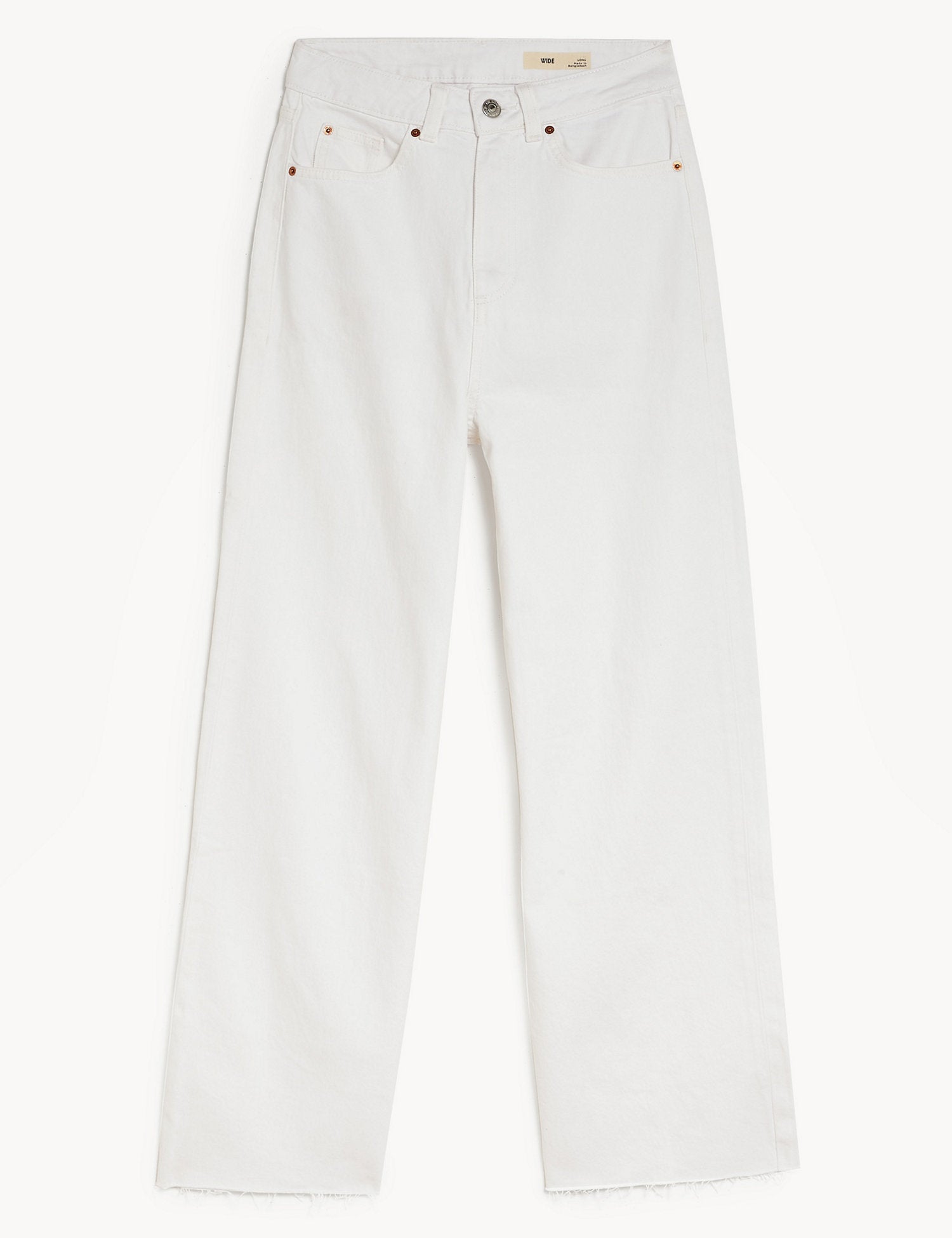High Waisted Wide Leg Ankle Grazer Jeans