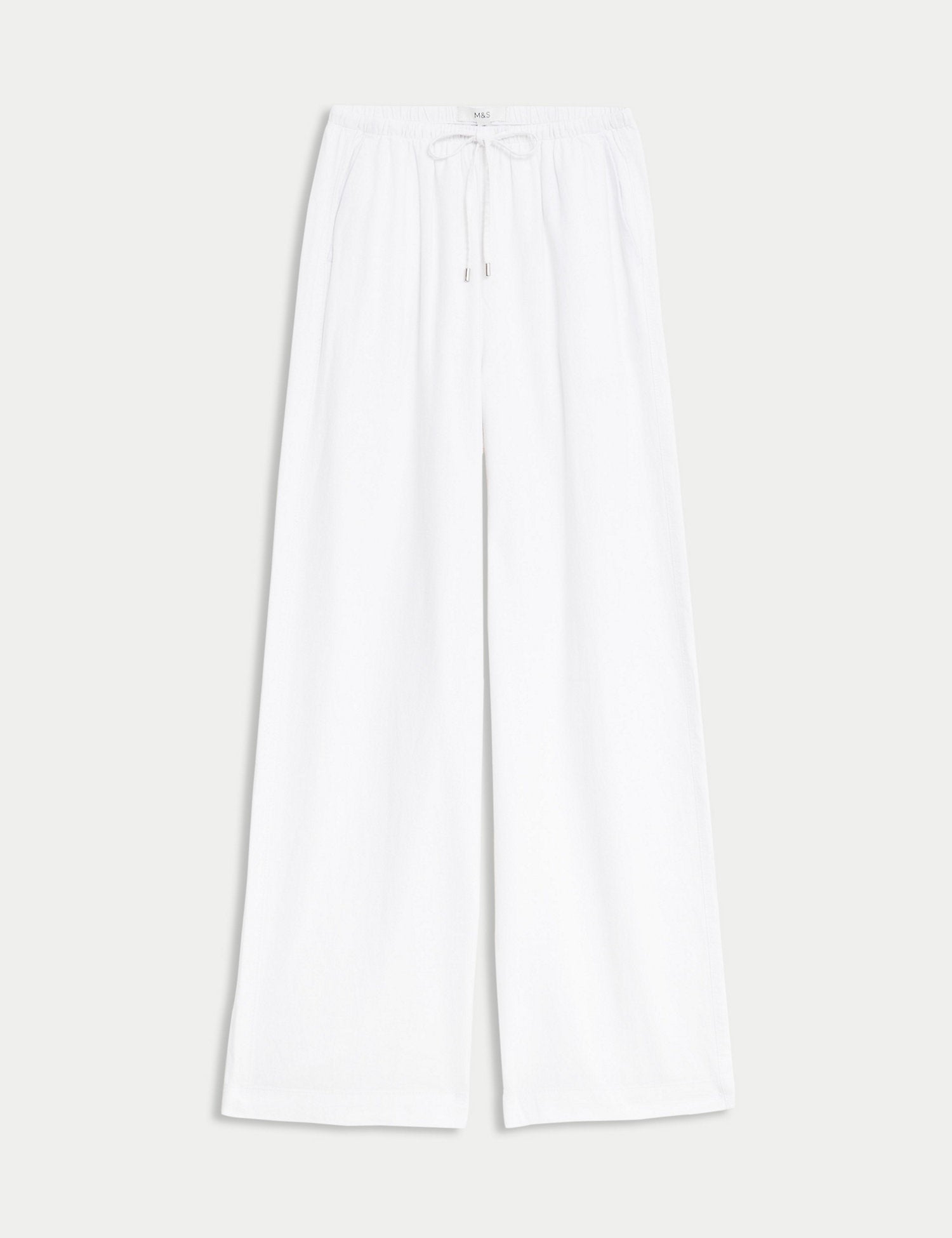 Linen Rich Wide Leg Trousers