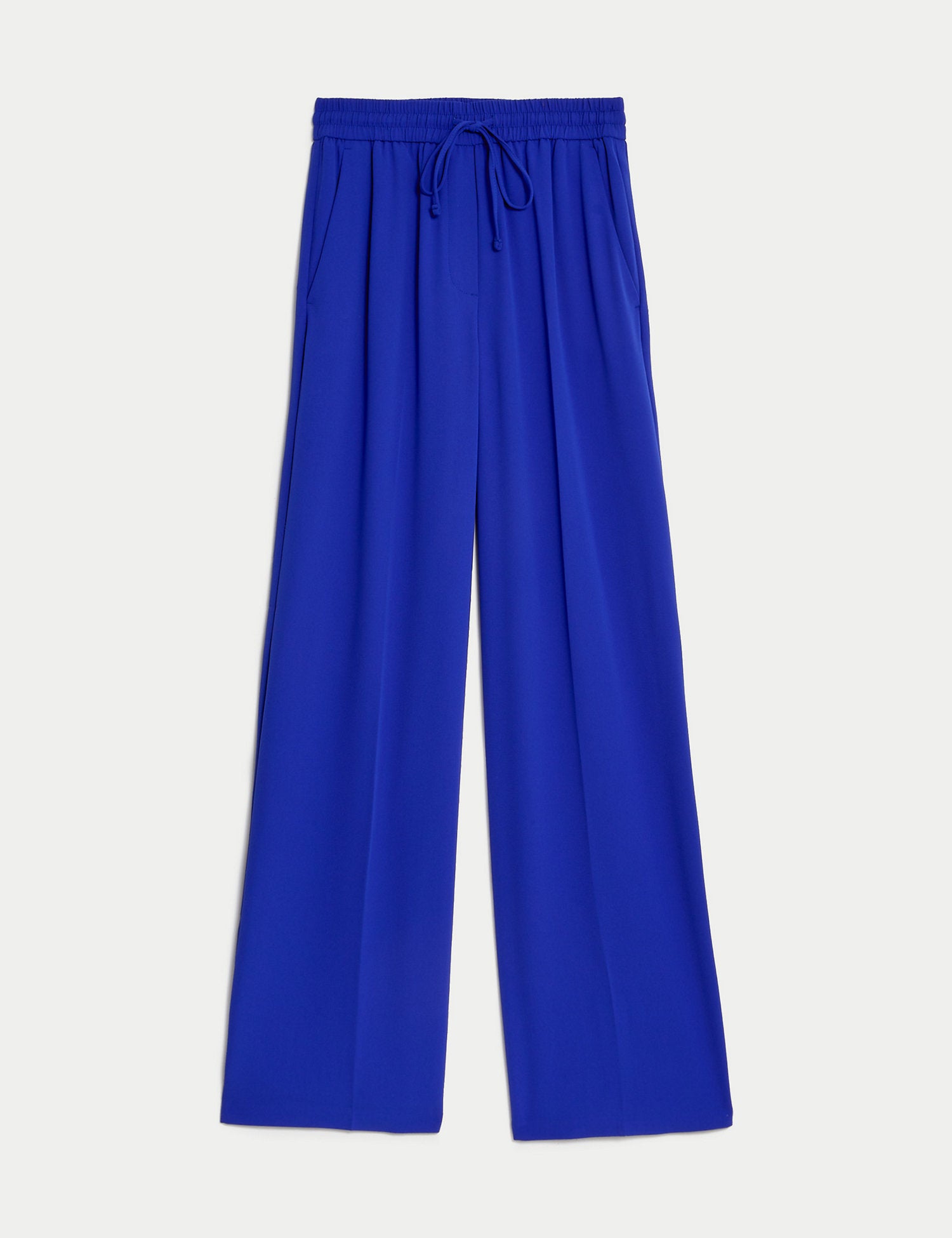 Crepe Drawstring Wide Leg Trousers