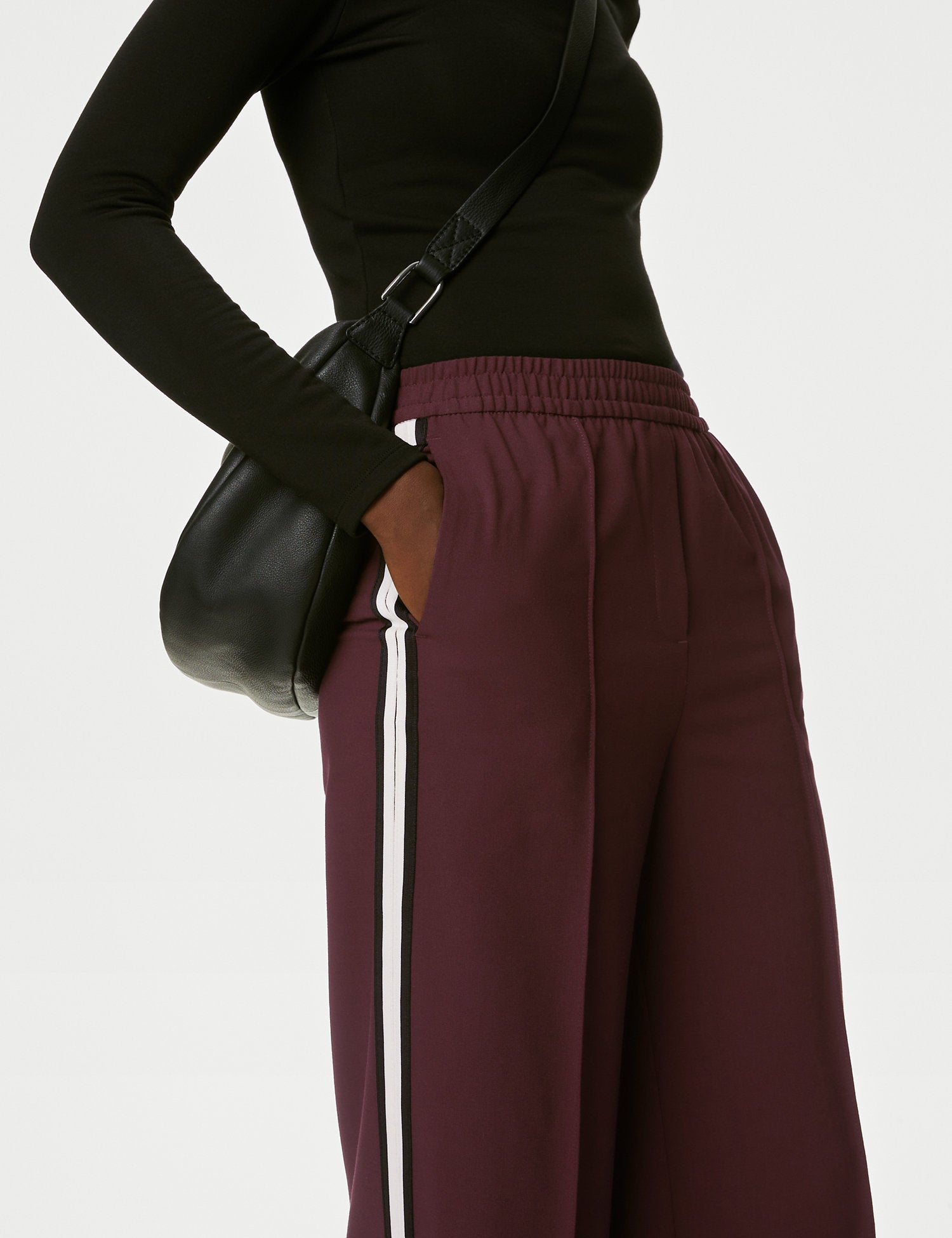 Side Stripe Wide Leg Trousers