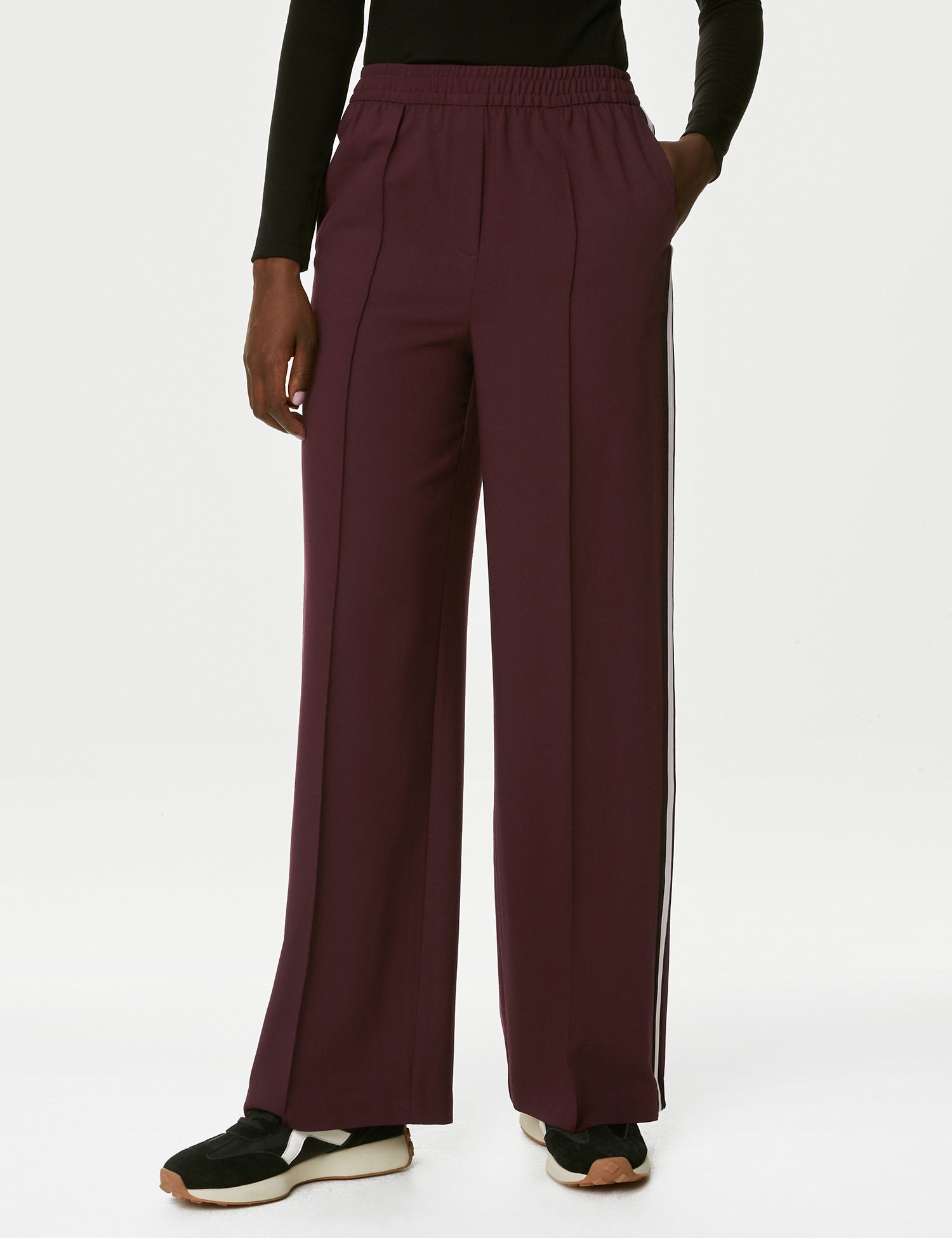 Side Stripe Wide Leg Trousers