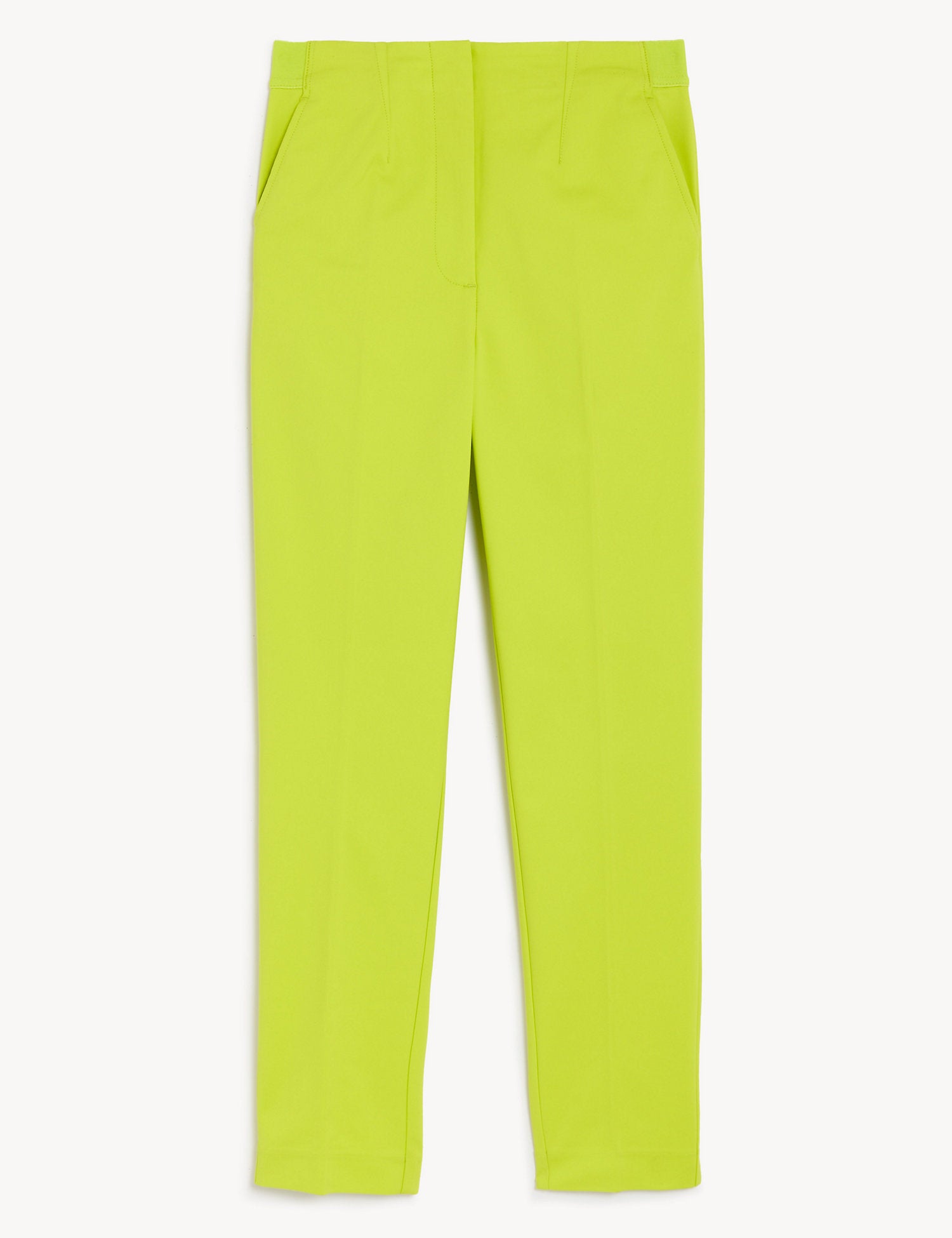 Cotton Blend Slim Fit Ankle Grazer Trousers