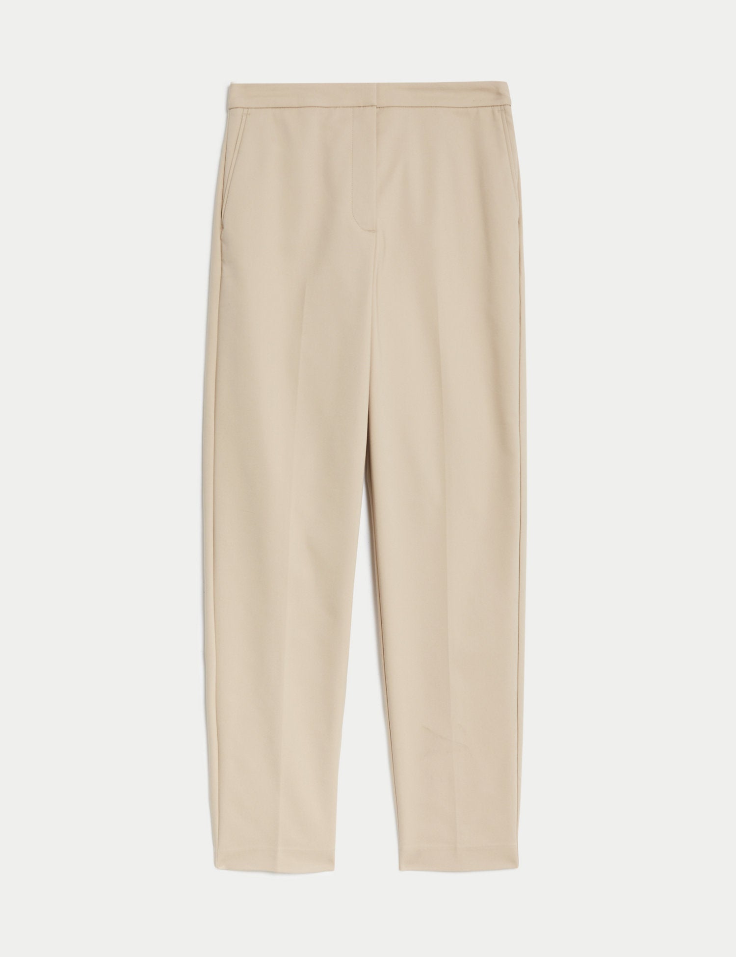 Cotton Blend Slim Fit Ankle Grazer Trousers