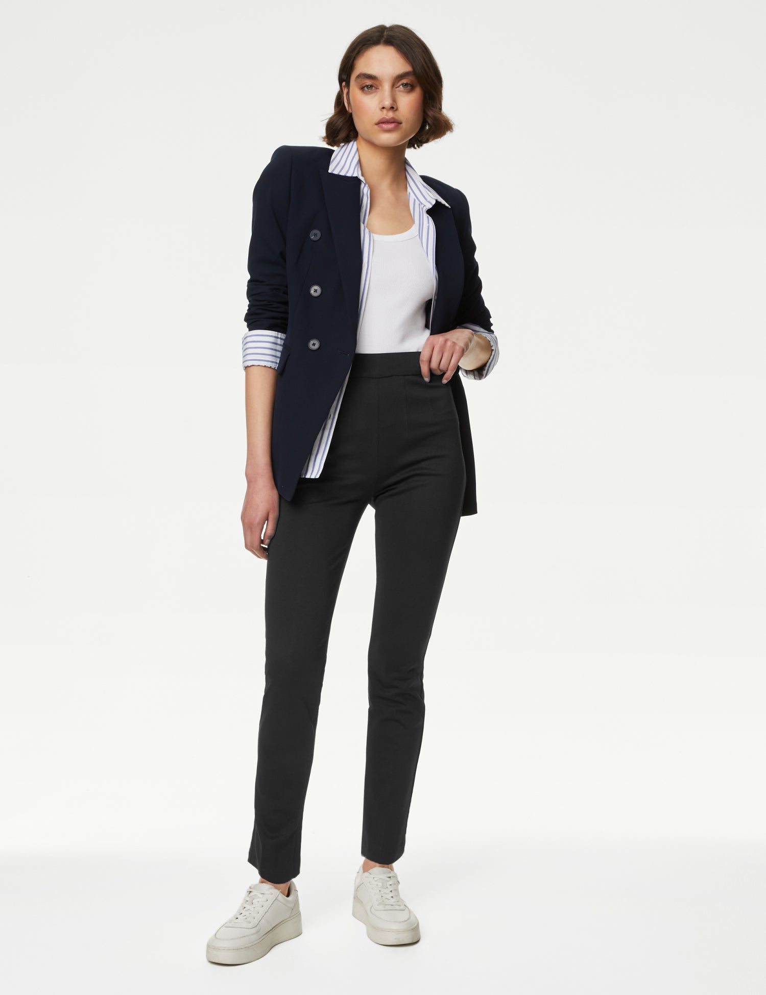 Jersey Slim Fit Ankle Grazer Trousers