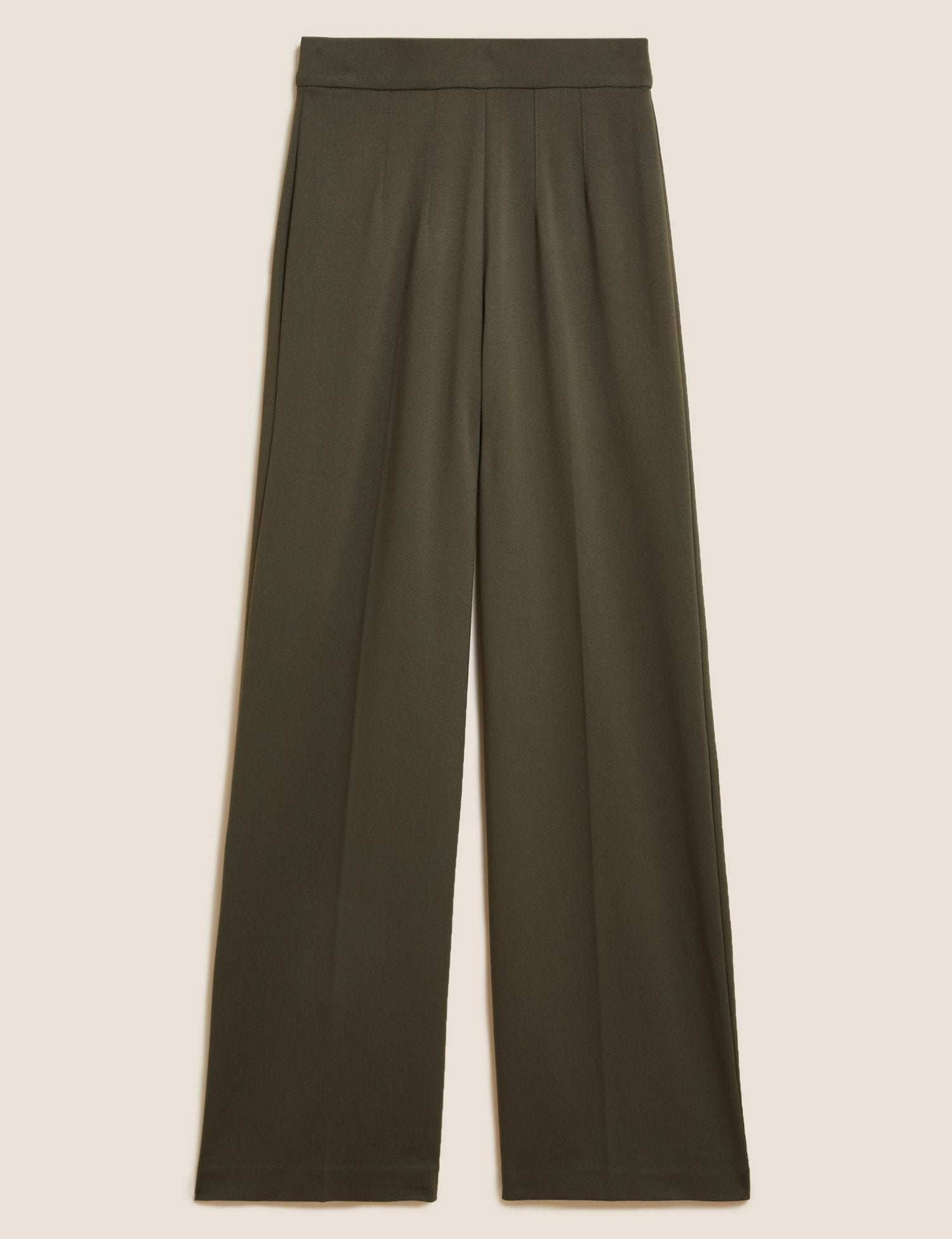 Jersey Wide Leg Trousers with Stretch