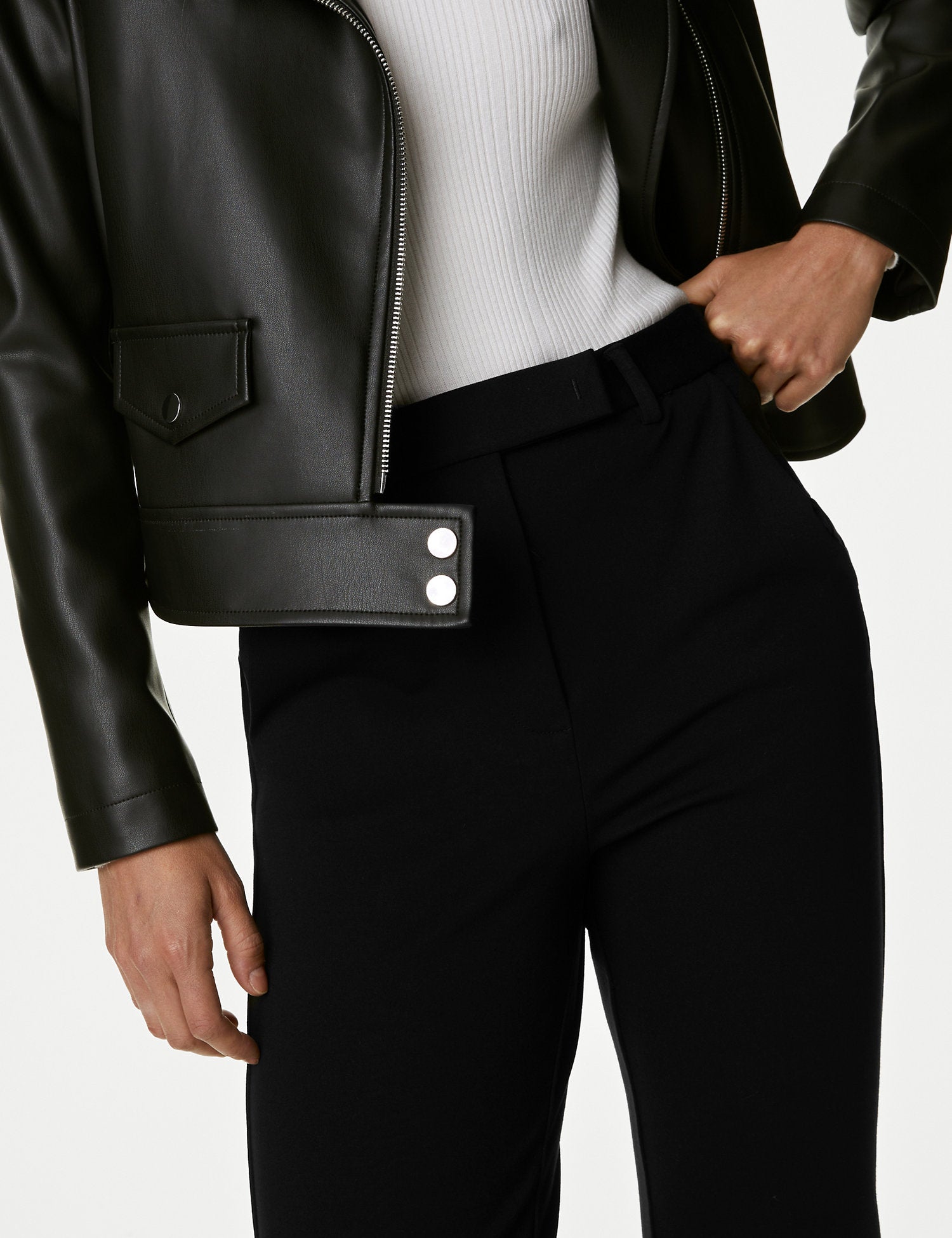 Jersey Slim Fit Ankle Grazer Trousers