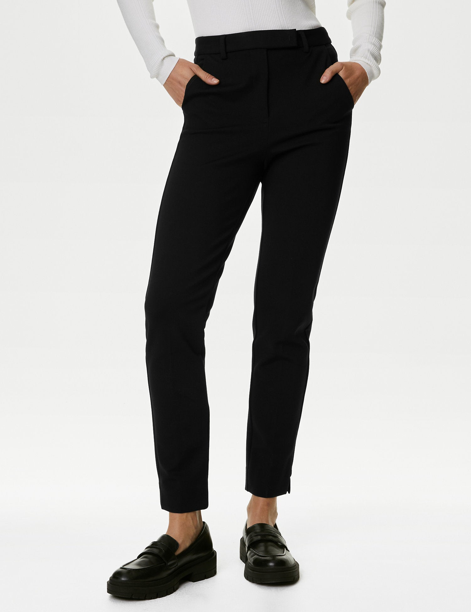 Jersey Slim Fit Ankle Grazer Trousers