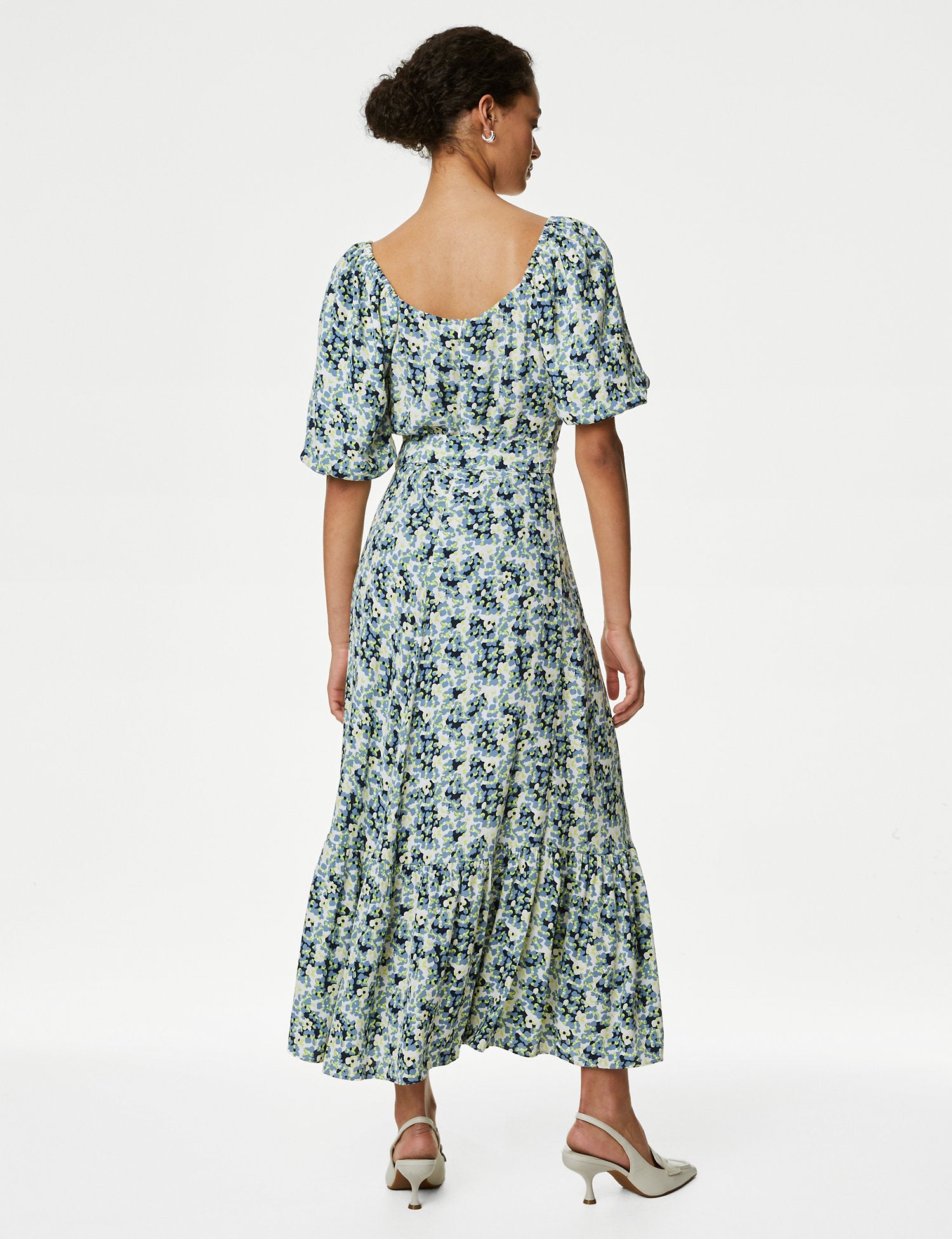 Floral V-Neck Midaxi Tea Dress
