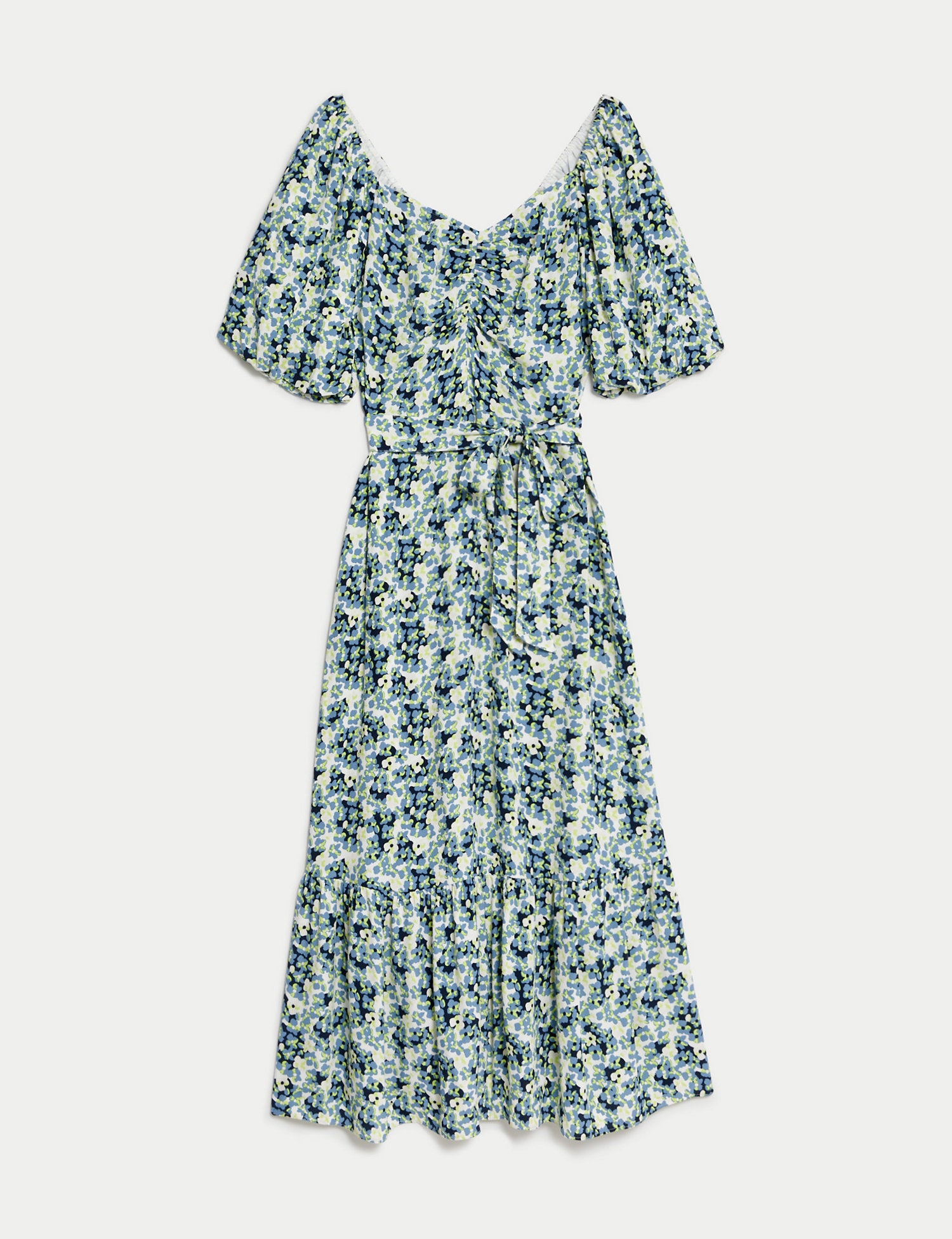 Floral V-Neck Midaxi Tea Dress