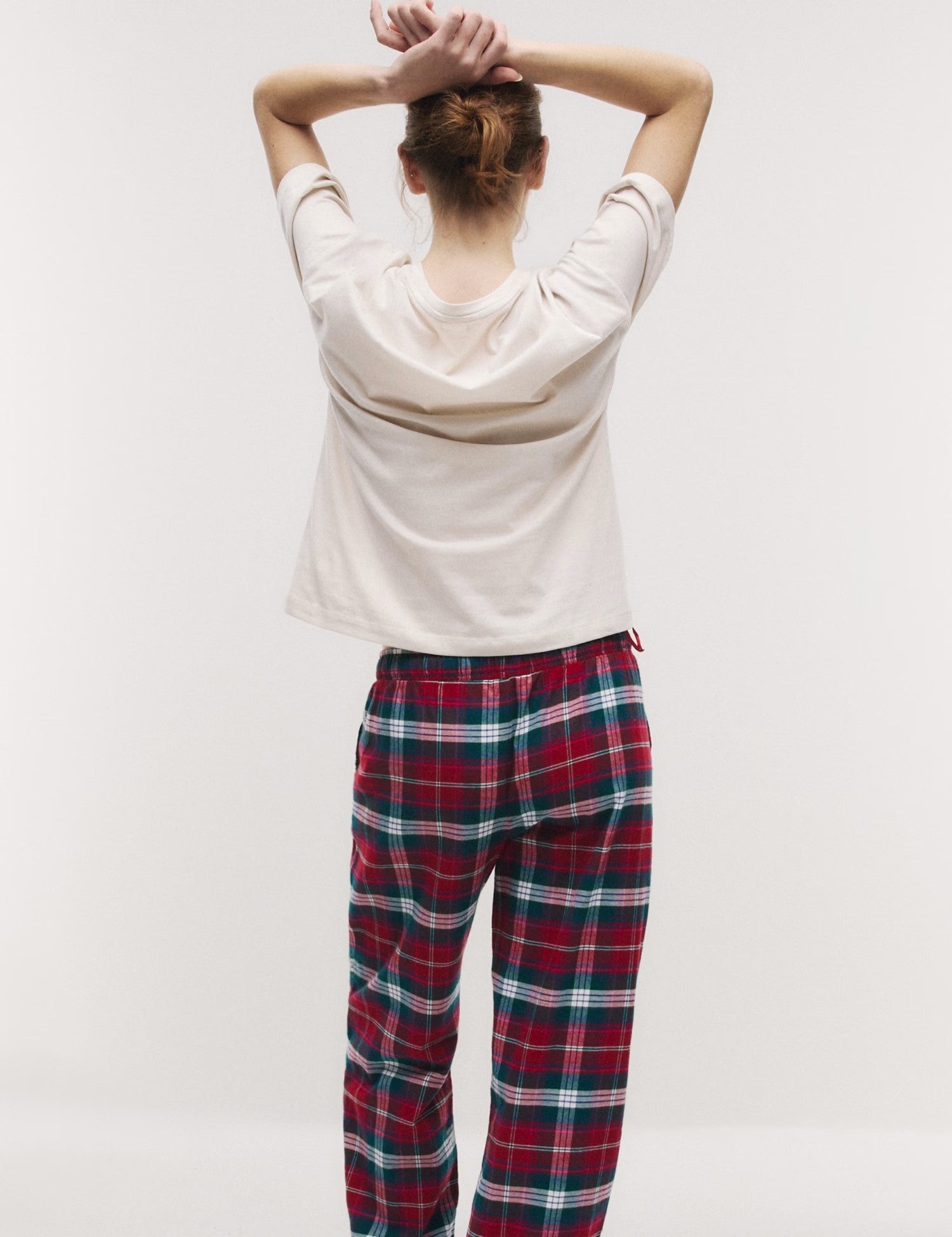 Women's Checked Family Christmas Pyjama Set With Eye Mask